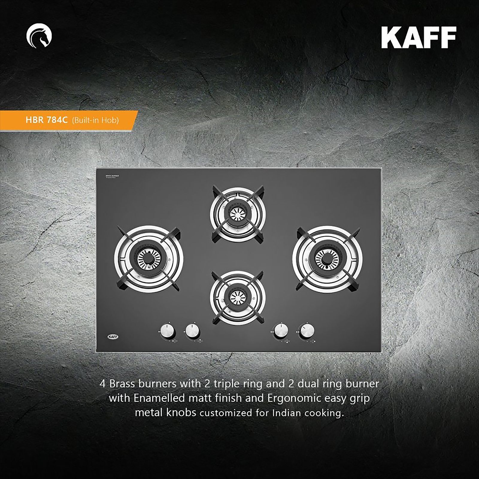 KAFF HBR 784 A Tempered Glass Top 4 Burner Automatic Electric Hob (Enamelled Matt Finish Grills, Black)_7