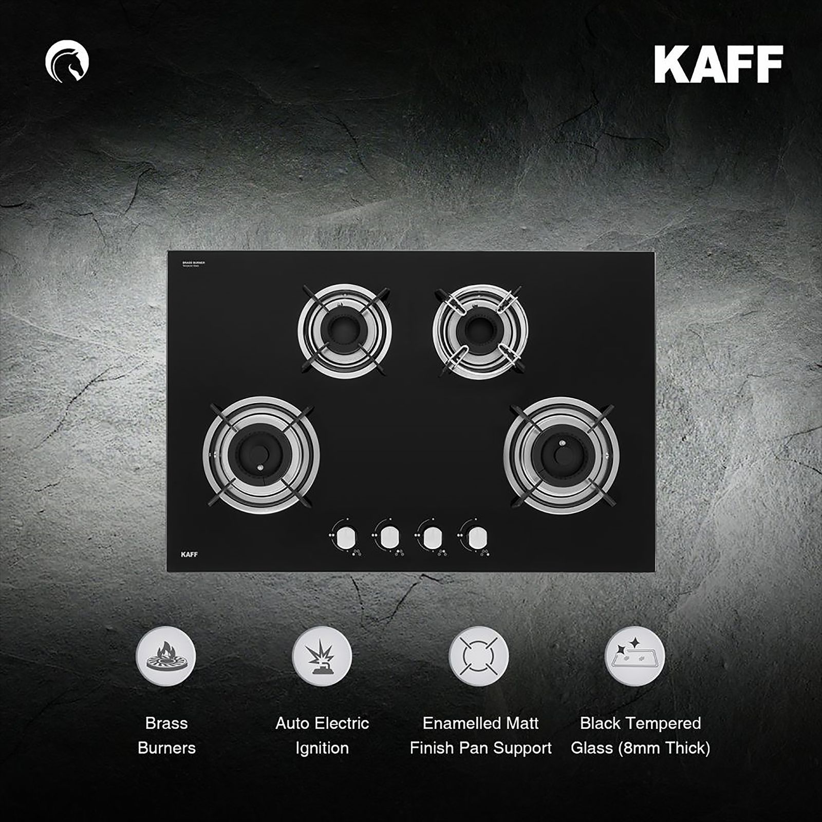 KAFF HBR 804 A Tempered Glass Top 4 Burner Automatic Electric Hob (Enamelled Matt Finish Grills, Black)_10