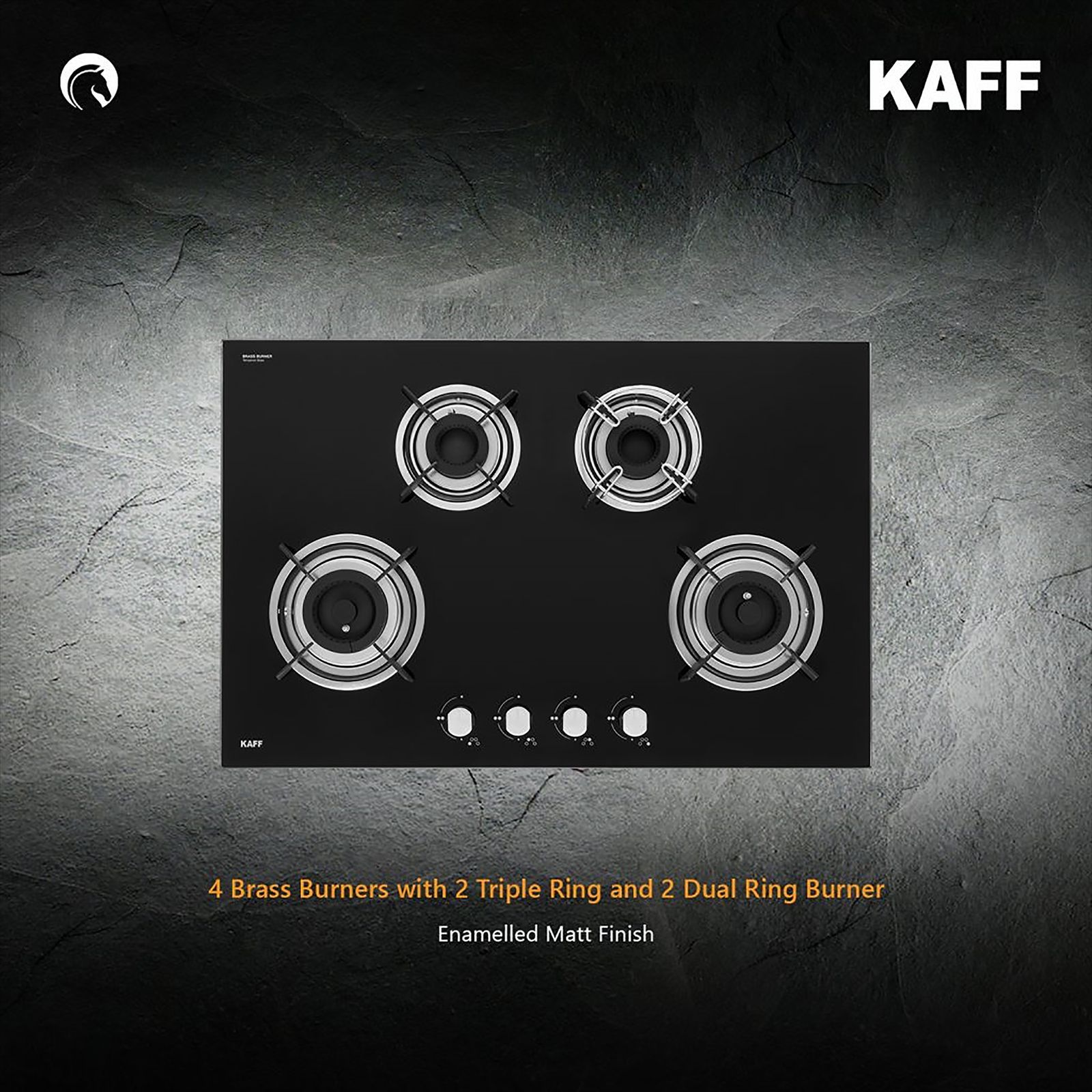 KAFF HBR 804 A Tempered Glass Top 4 Burner Automatic Electric Hob (Enamelled Matt Finish Grills, Black)_11