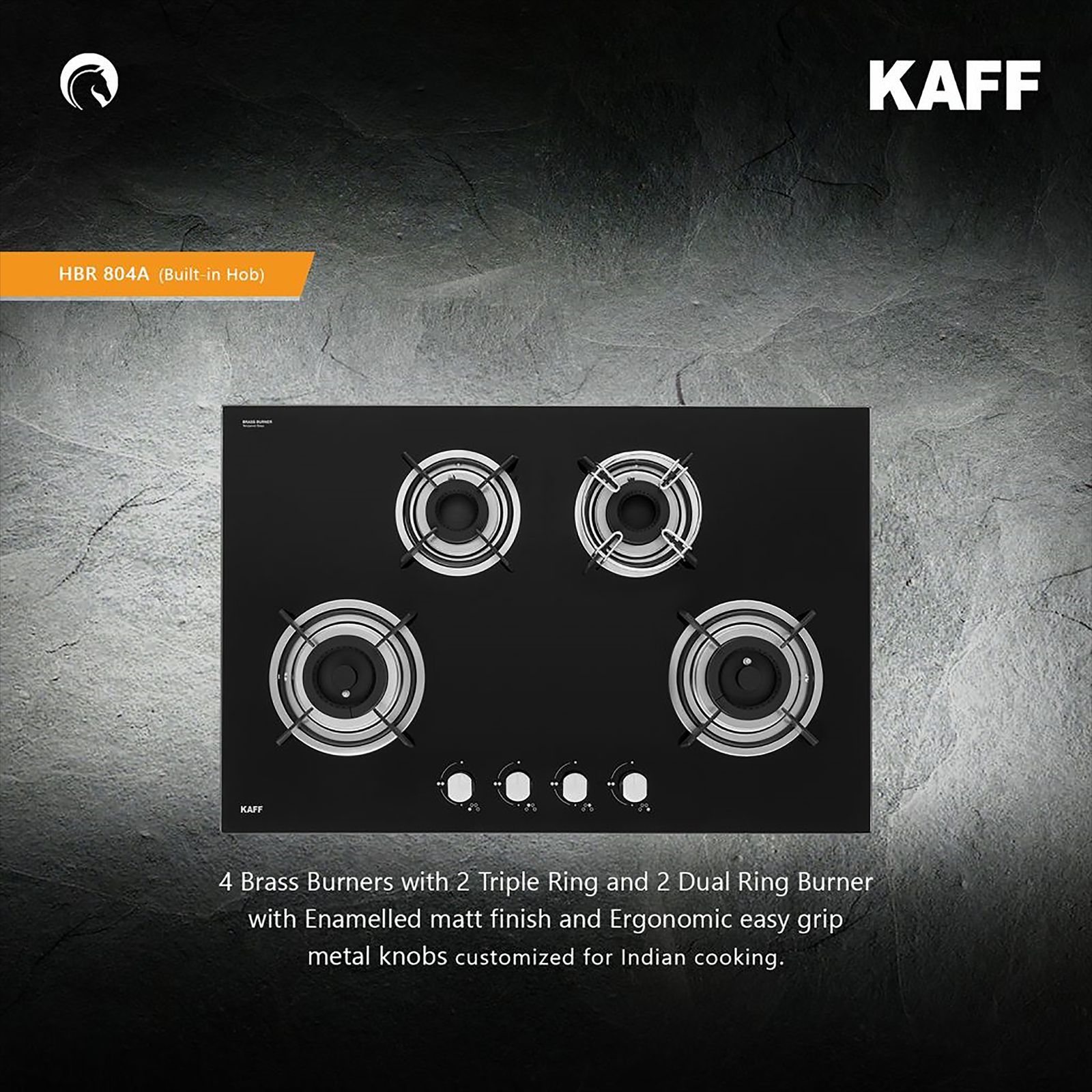 KAFF HBR 804 A Tempered Glass Top 4 Burner Automatic Electric Hob (Enamelled Matt Finish Grills, Black)_14
