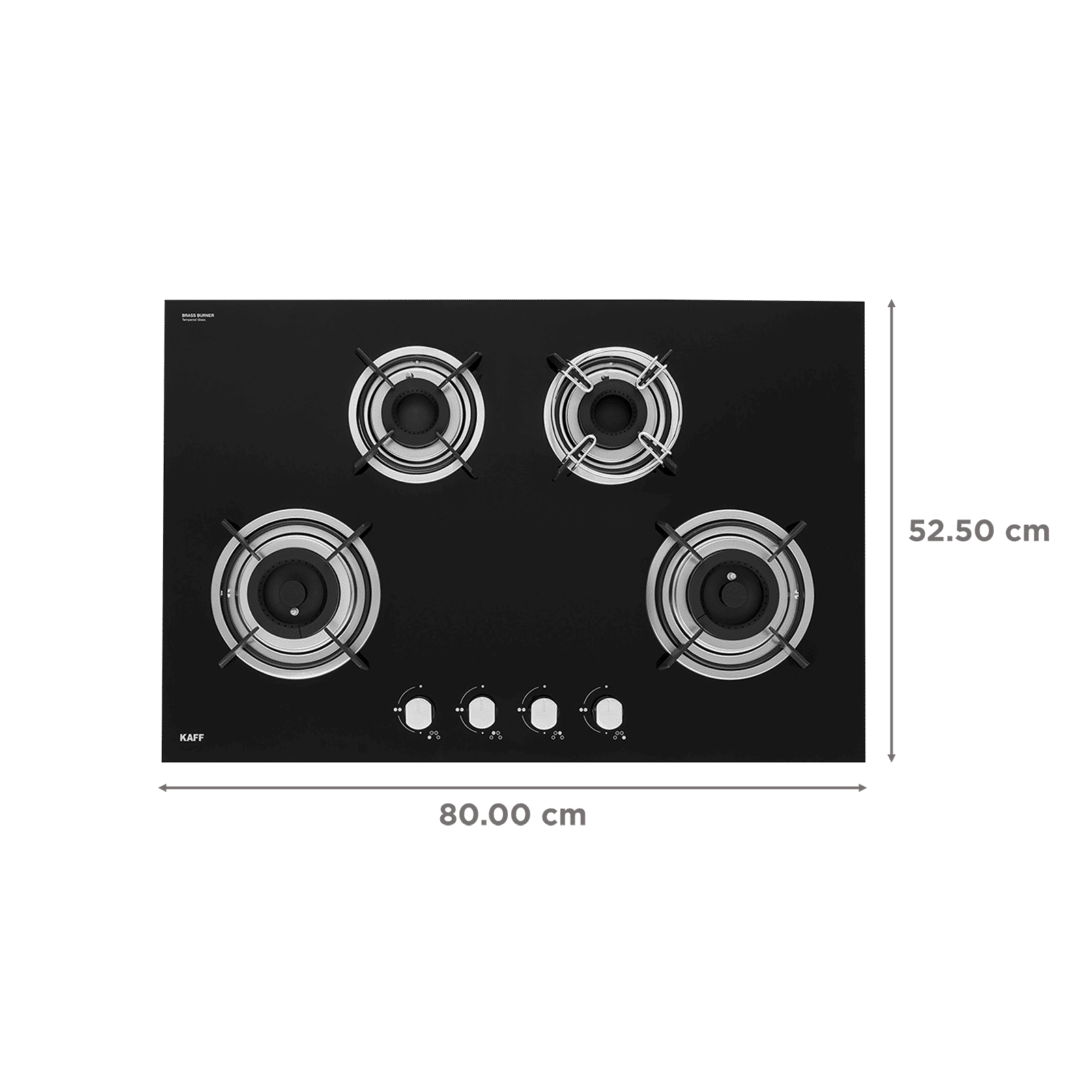 KAFF HBR 804 A Tempered Glass Top 4 Burner Automatic Electric Hob (Enamelled Matt Finish Grills, Black)_2