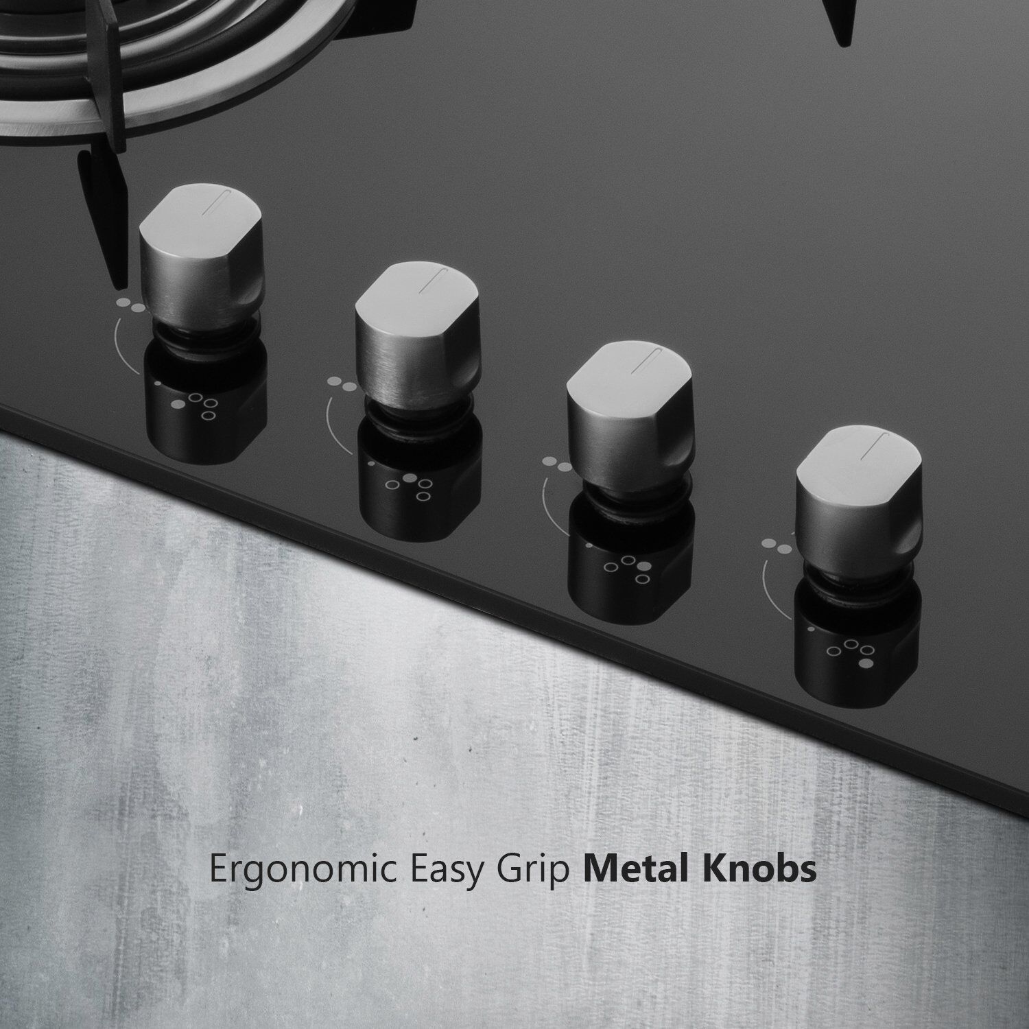 KAFF HBR 804 A Tempered Glass Top 4 Burner Automatic Electric Hob (Enamelled Matt Finish Grills, Black)_8