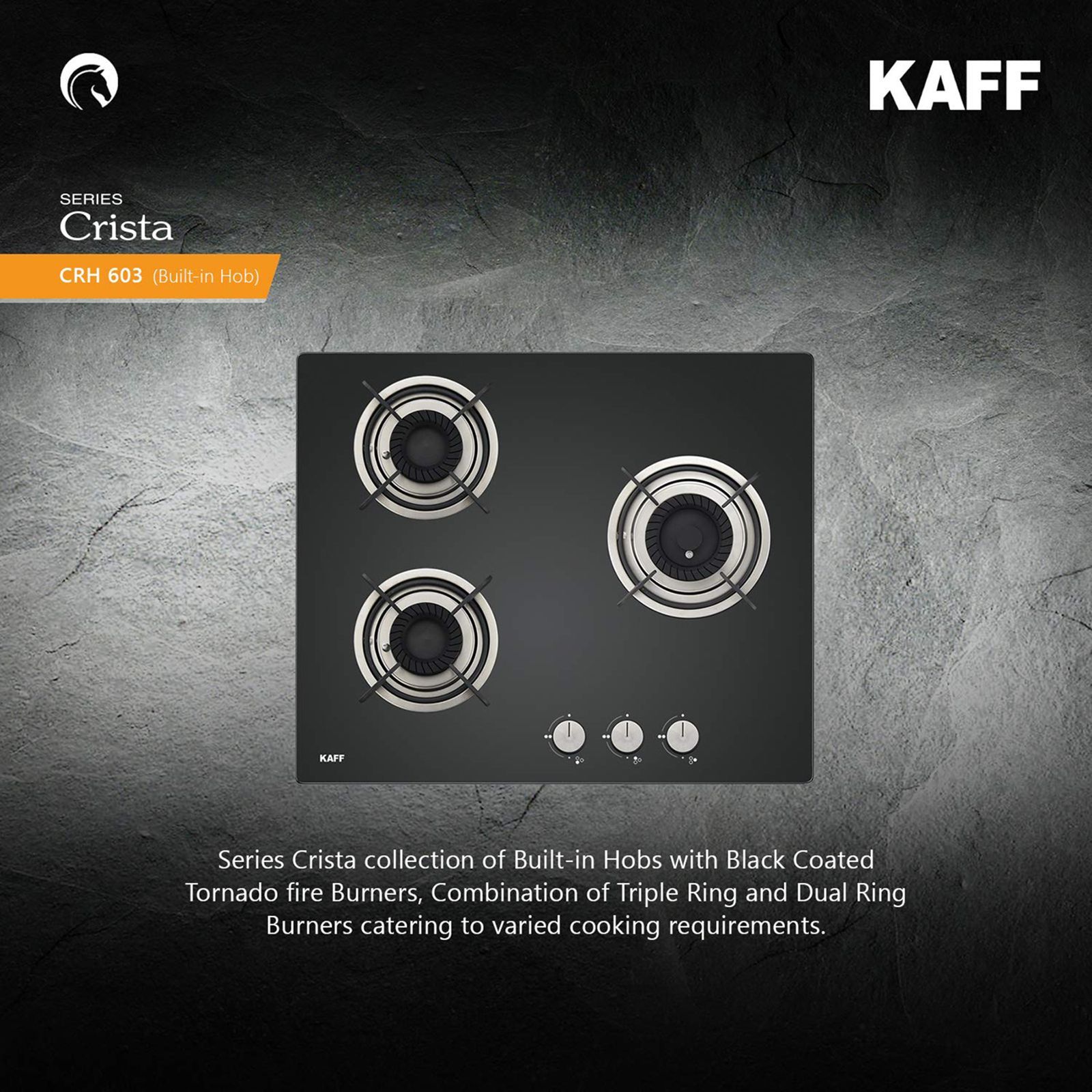 KAFF Crista Tempered Glass Top 3 Burner Automatic Hob (Matte Enamelled Pan Support, Black)_12
