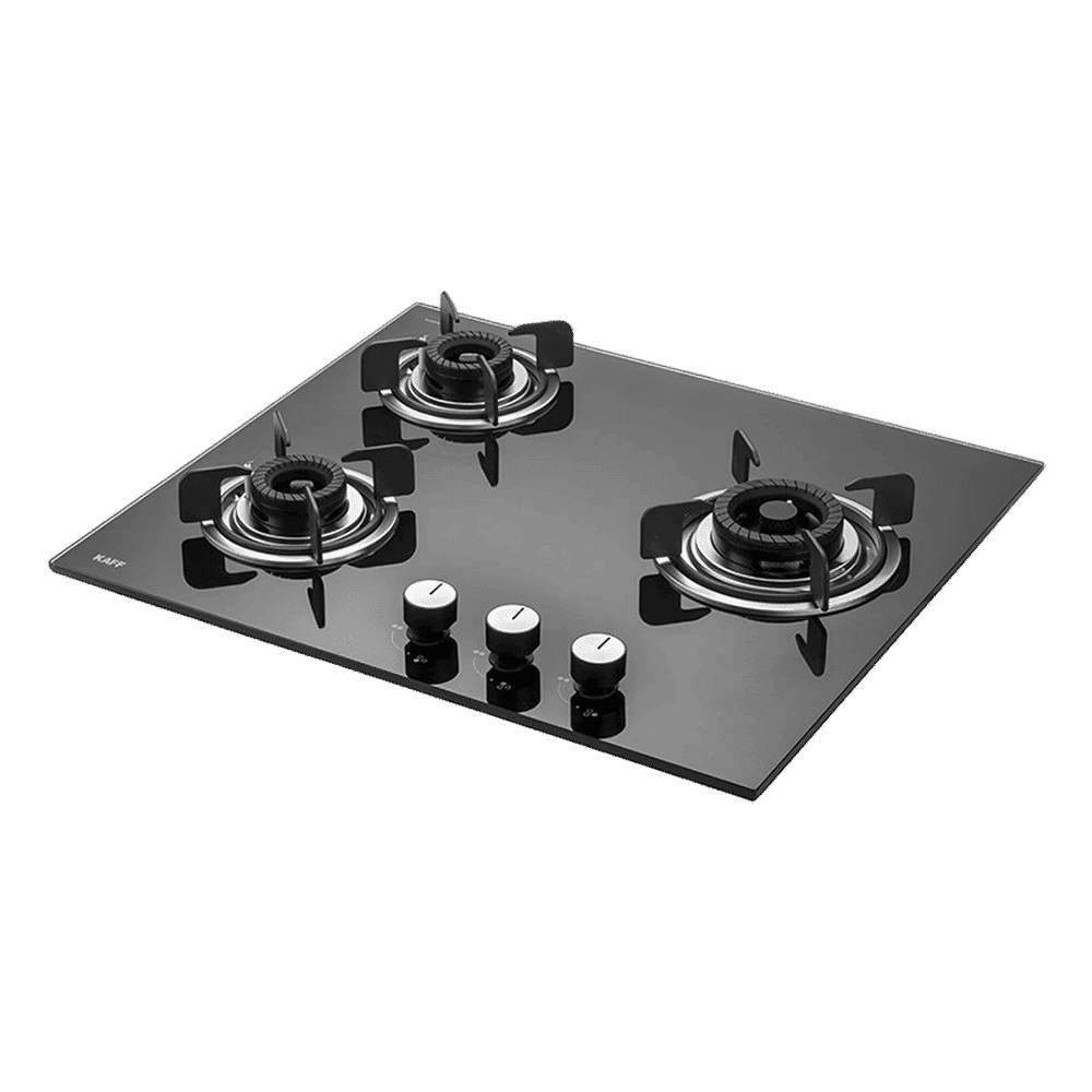 KAFF Crista Tempered Glass Top 3 Burner Automatic Hob (Matte Enamelled Pan Support, Black)_17