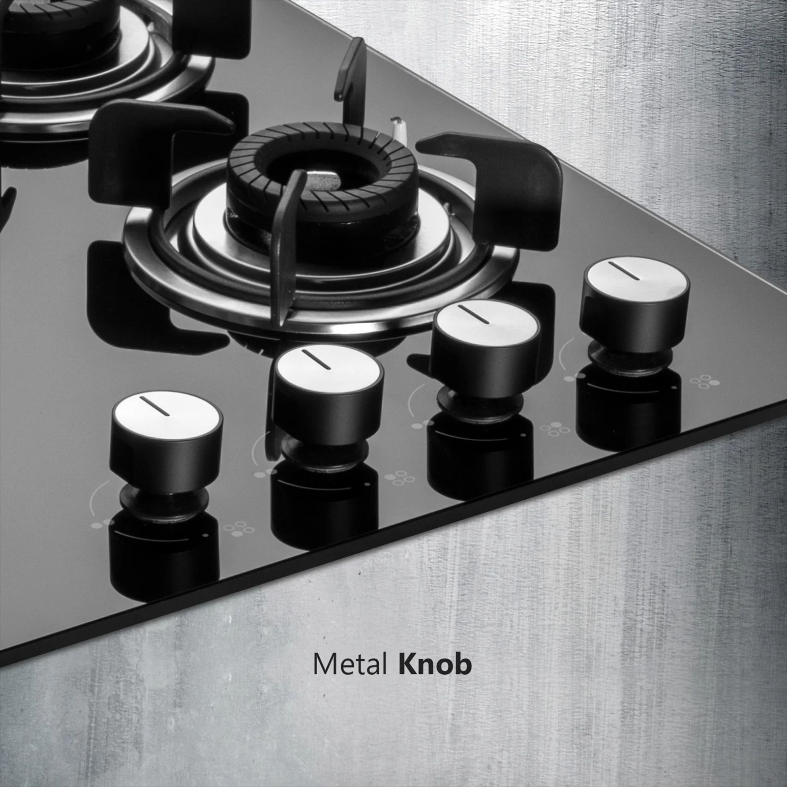 KAFF Crista Tempered Glass Top 4 Burner Automatic Hob (Matte Enamelled Pan Support, Black)_11