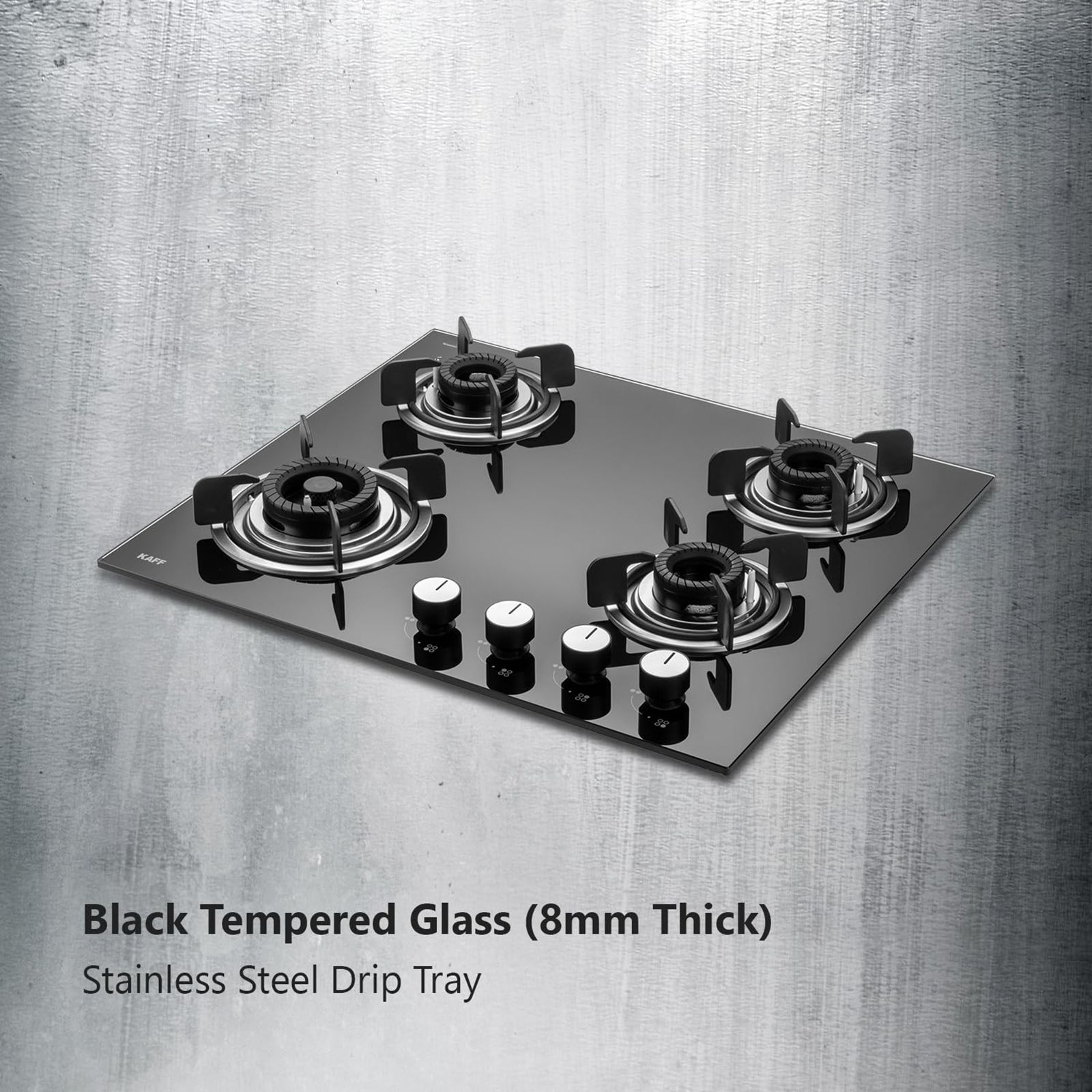 KAFF Crista Tempered Glass Top 4 Burner Automatic Hob (Matte Enamelled Pan Support, Black)_17