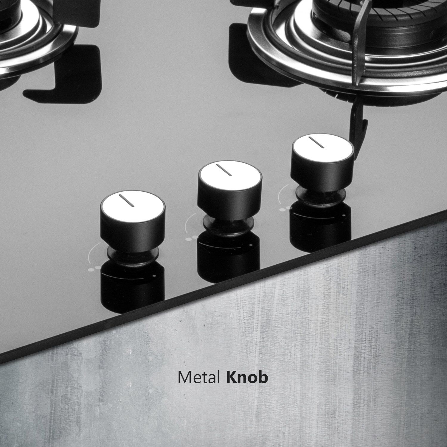 KAFF Crista Tempered Glass Top 3 Burner Automatic Hob (Matte Enamelled Pan Support, Black)_8