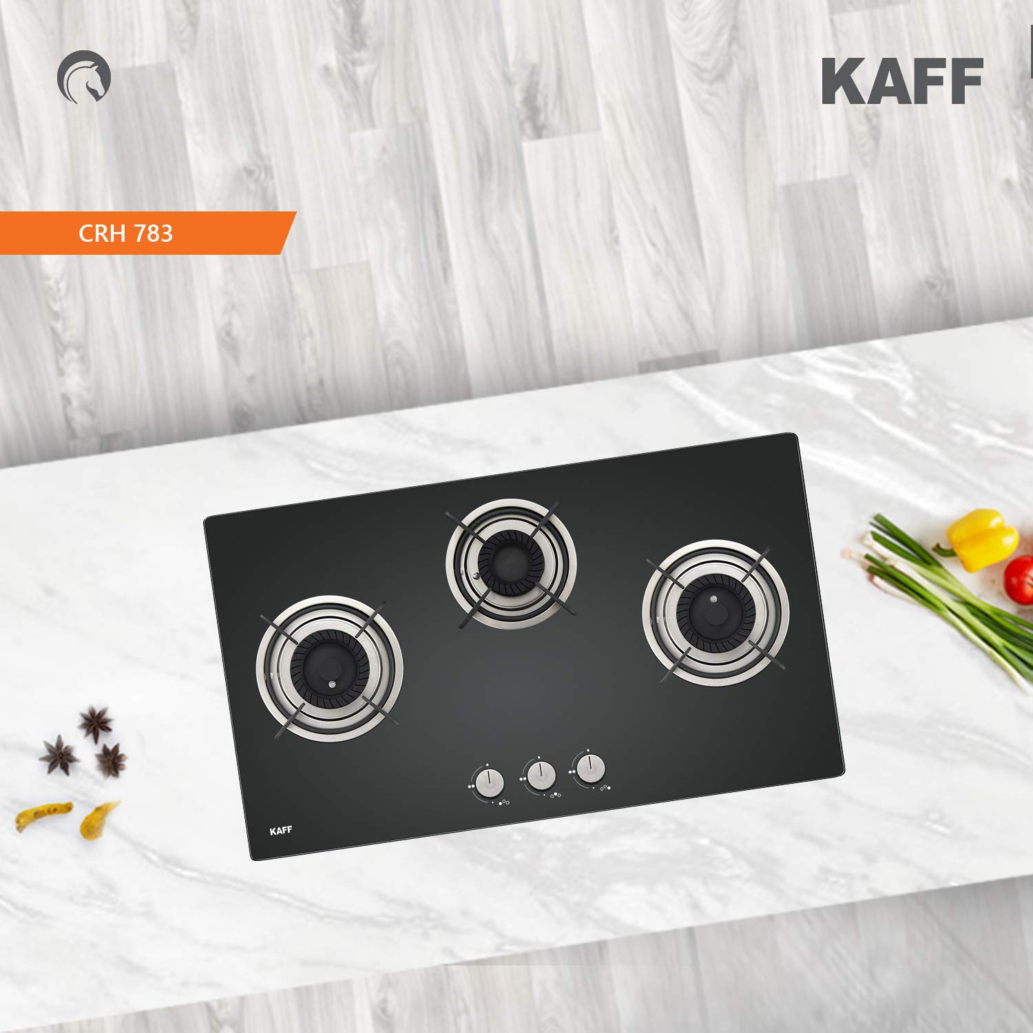 KAFF Crista Tempered Glass Top 3 Burner Automatic Hob (Matte Enamelled Pan Support, Black)_10
