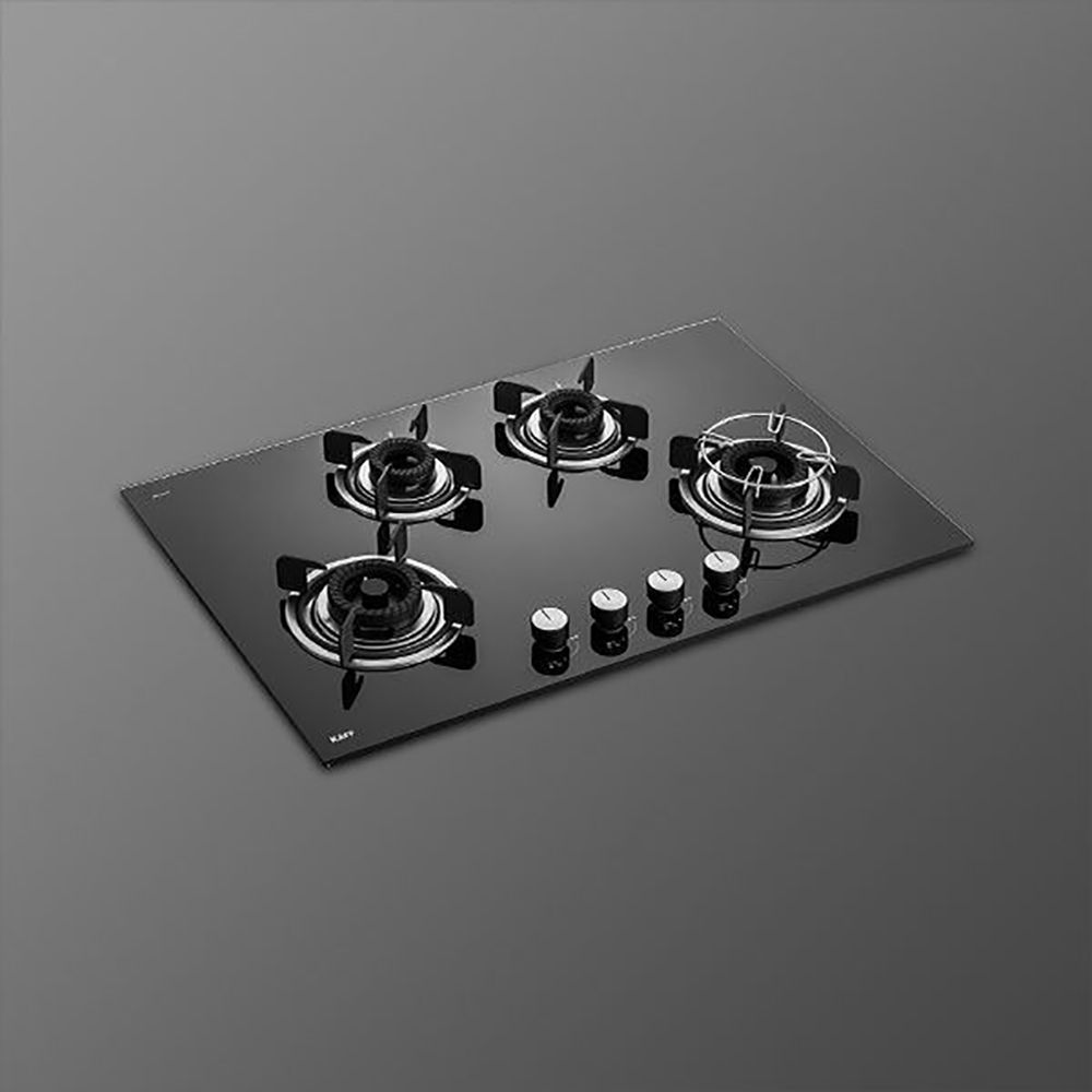 KAFF Crista Tempered Glass Top 4 Burner Automatic Electric Hob (Matte Enamelled Pan Support, Black)_11