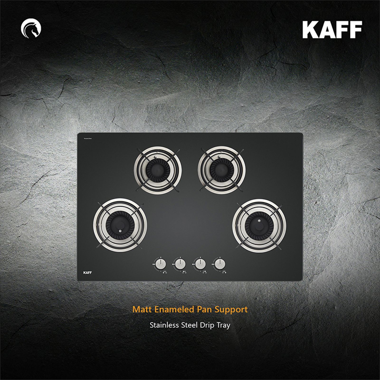 KAFF Crista Tempered Glass Top 4 Burner Automatic Electric Hob (Matte Enamelled Pan Support, Black)_15