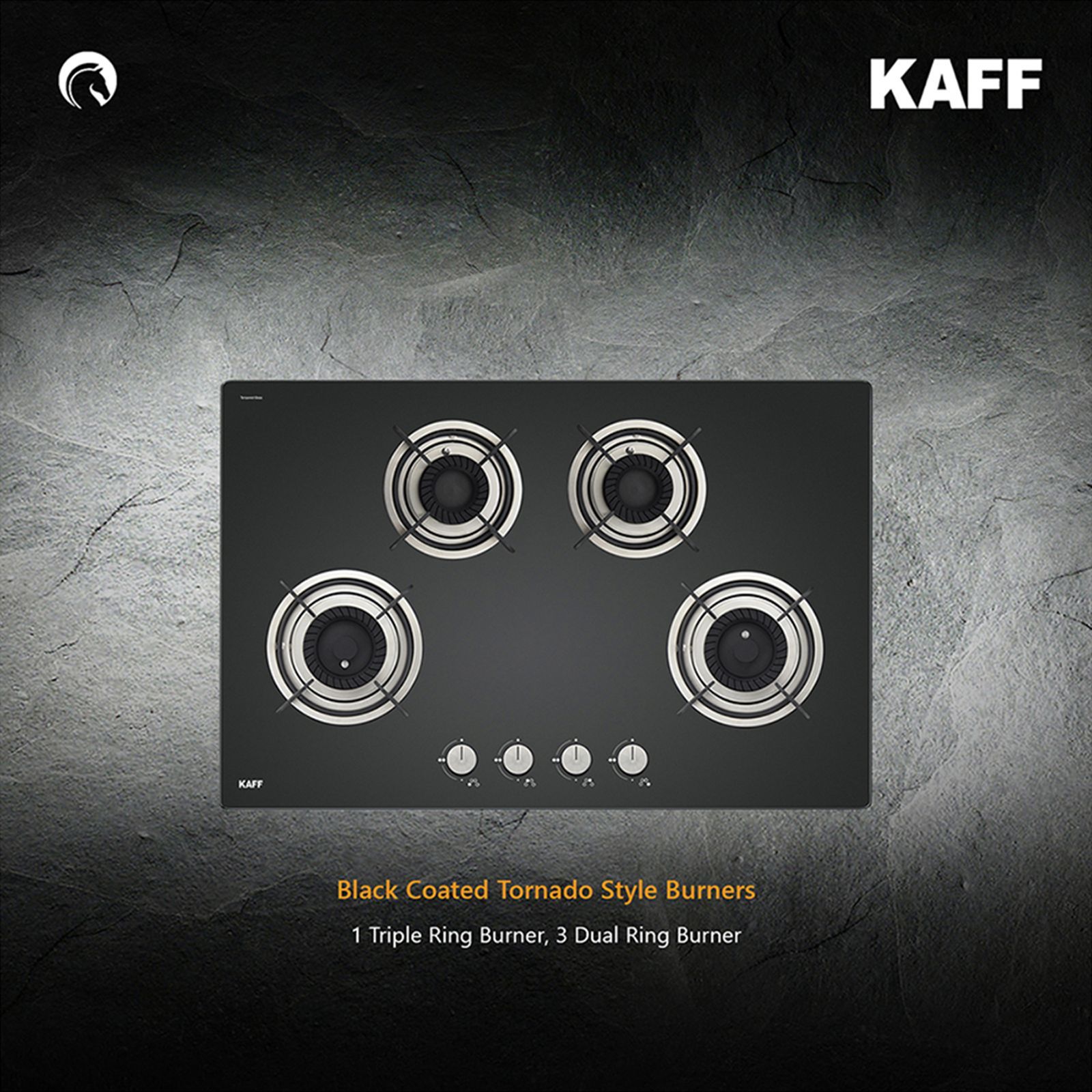 KAFF Crista Tempered Glass Top 4 Burner Automatic Electric Hob (Matte Enamelled Pan Support, Black)_18