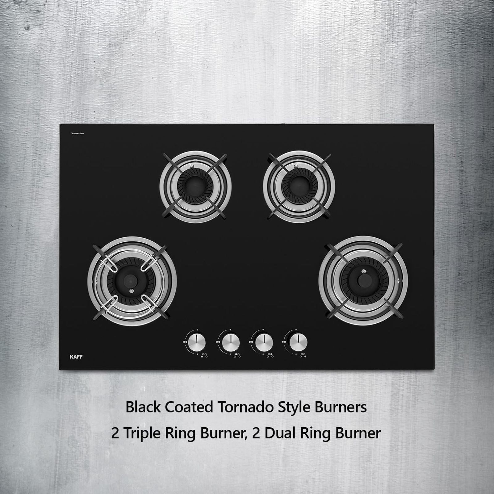 KAFF Crista Tempered Glass Top 4 Burner Automatic Electric Hob (Matte Enamelled Pan Support, Black)_19