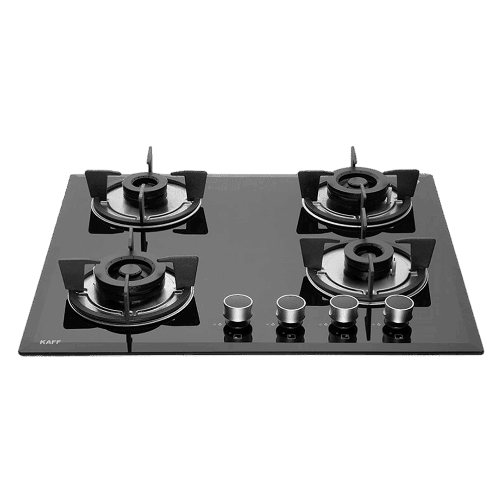 KAFF FBB 604 Tempered Glass Top 4 Burner Automatic Electric Hob (Enamelled Matt Finish Grills, Black)_1