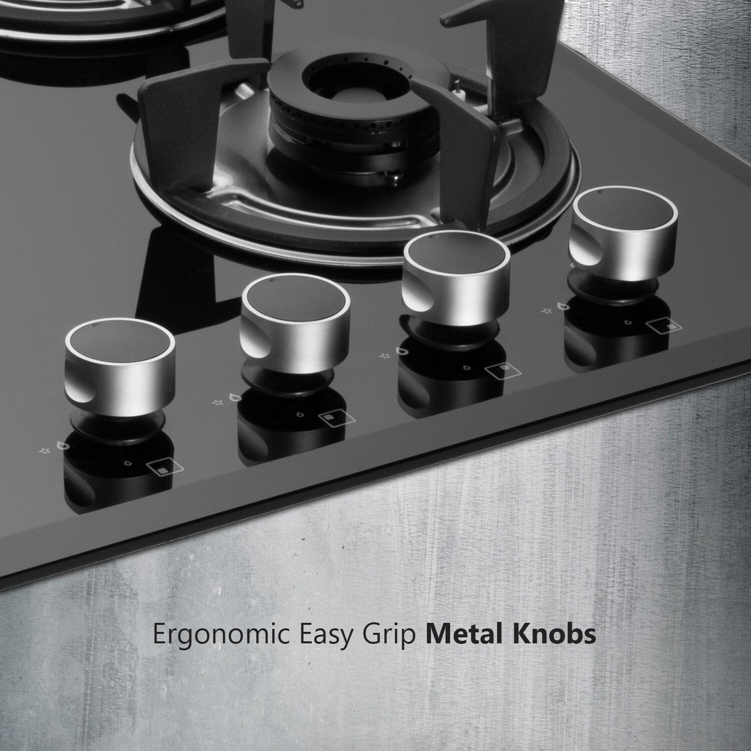 KAFF FBB 604 Tempered Glass Top 4 Burner Automatic Electric Hob (Enamelled Matt Finish Grills, Black)_11