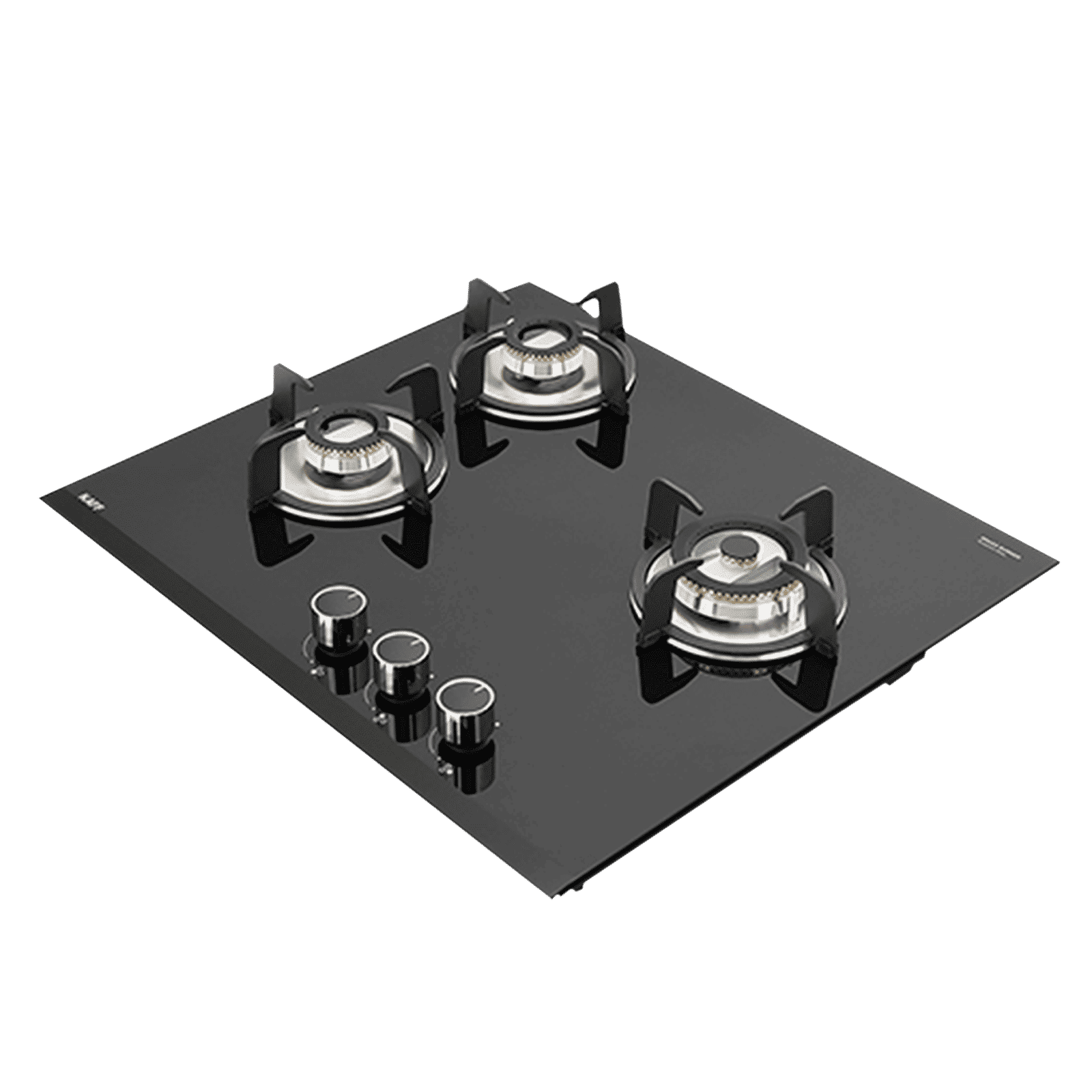 KAFF VRH 603 Tempered Glass Top 3 Burner Automatic Hob (Matte Enamelled Pan Support, Black)_1