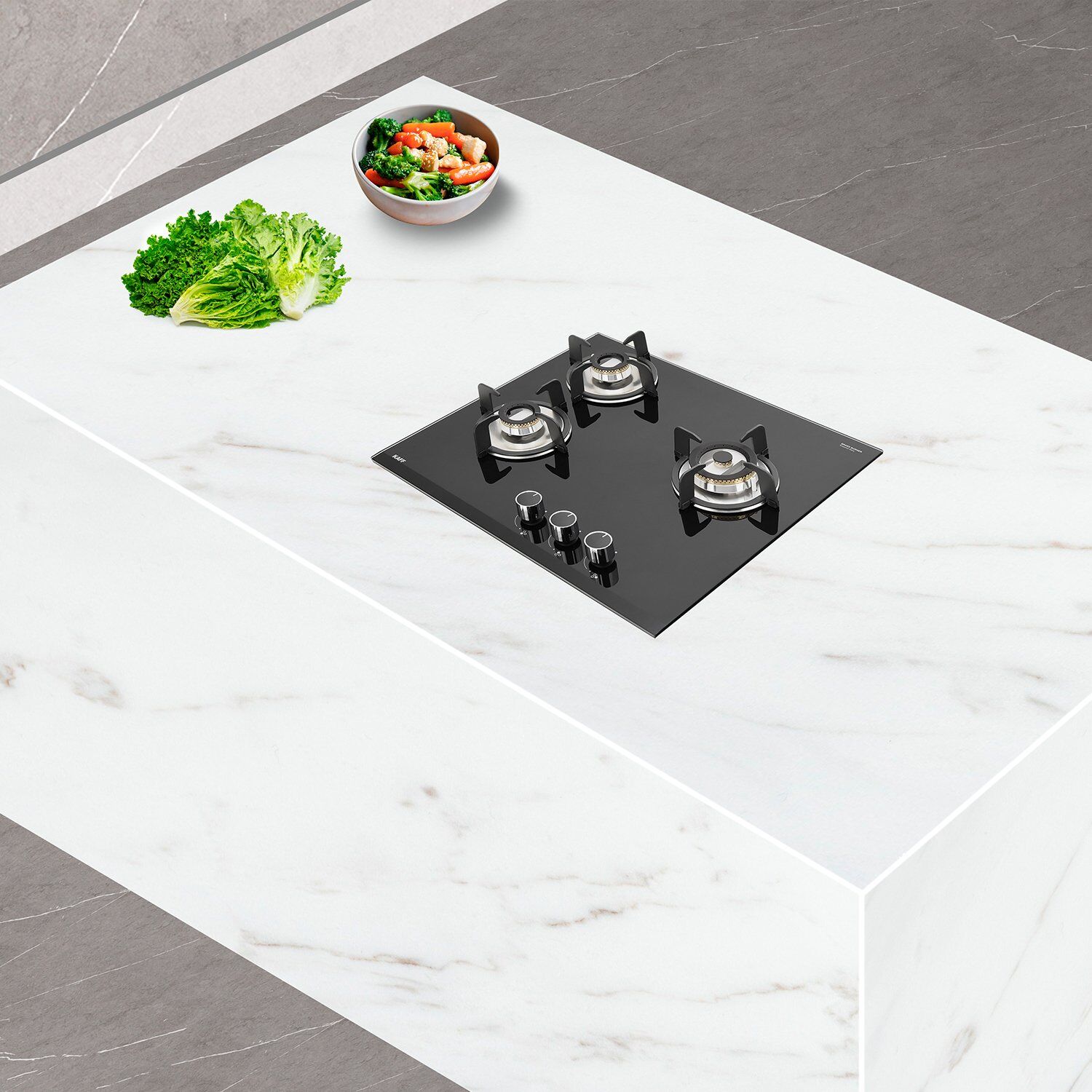 KAFF VRH 603 Tempered Glass Top 3 Burner Automatic Hob (Matte Enamelled Pan Support, Black)_7