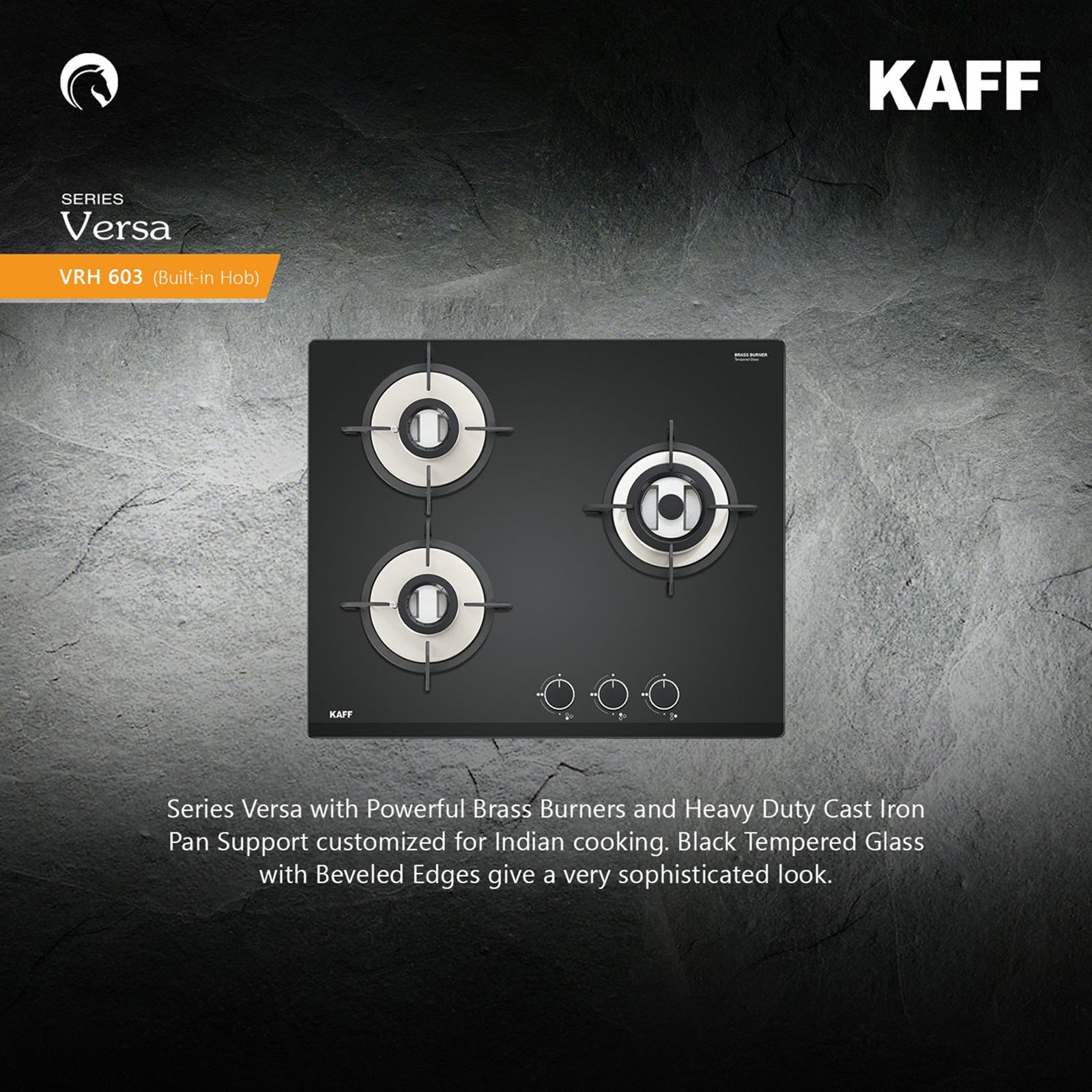 KAFF VRH 603 Tempered Glass Top 3 Burner Automatic Hob (Matte Enamelled Pan Support, Black)_12