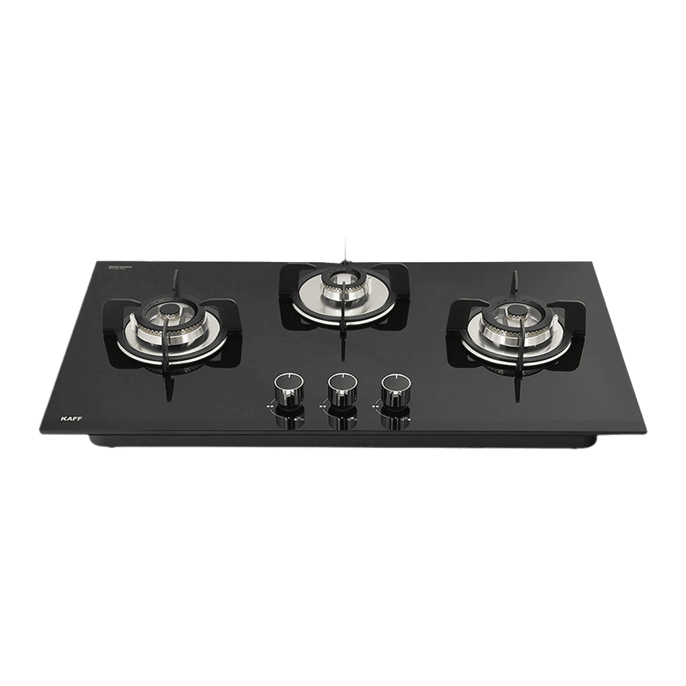 KAFF VRH 783 Tempered Glass Top 3 Burner Automatic Hob (Matte Enamelled Pan Support, Black) KAFF VRH 783 Tempered Glass Top 3 Burner Automatic Hob (Matte Enamelled Pan Support, Black)_1