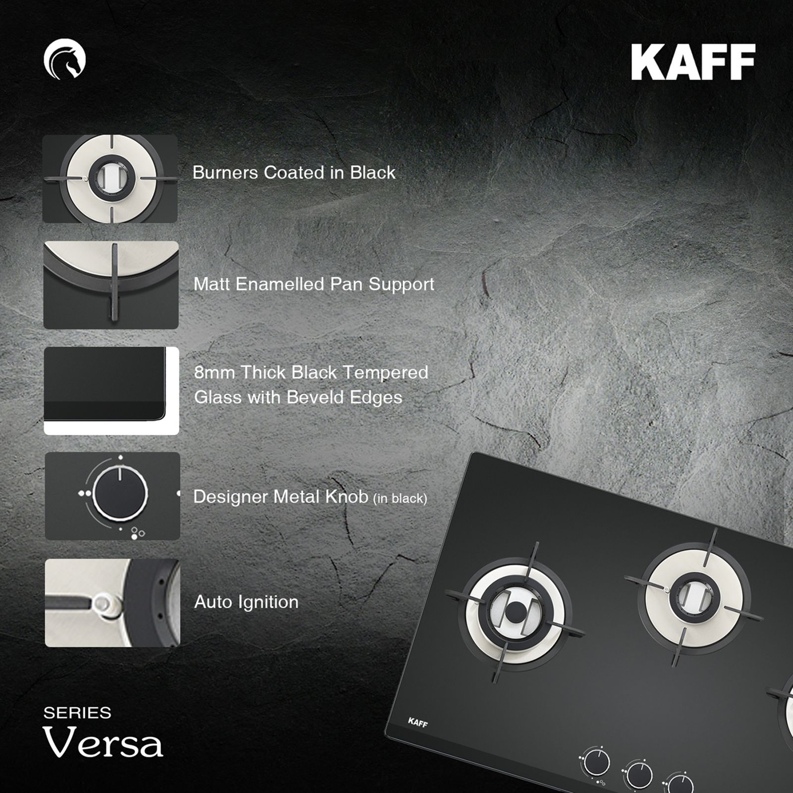 KAFF VRH 783 Tempered Glass Top 3 Burner Automatic Hob (Matte Enamelled Pan Support, Black) KAFF VRH 783 Tempered Glass Top 3 Burner Automatic Hob (Matte Enamelled Pan Support, Black)_16
