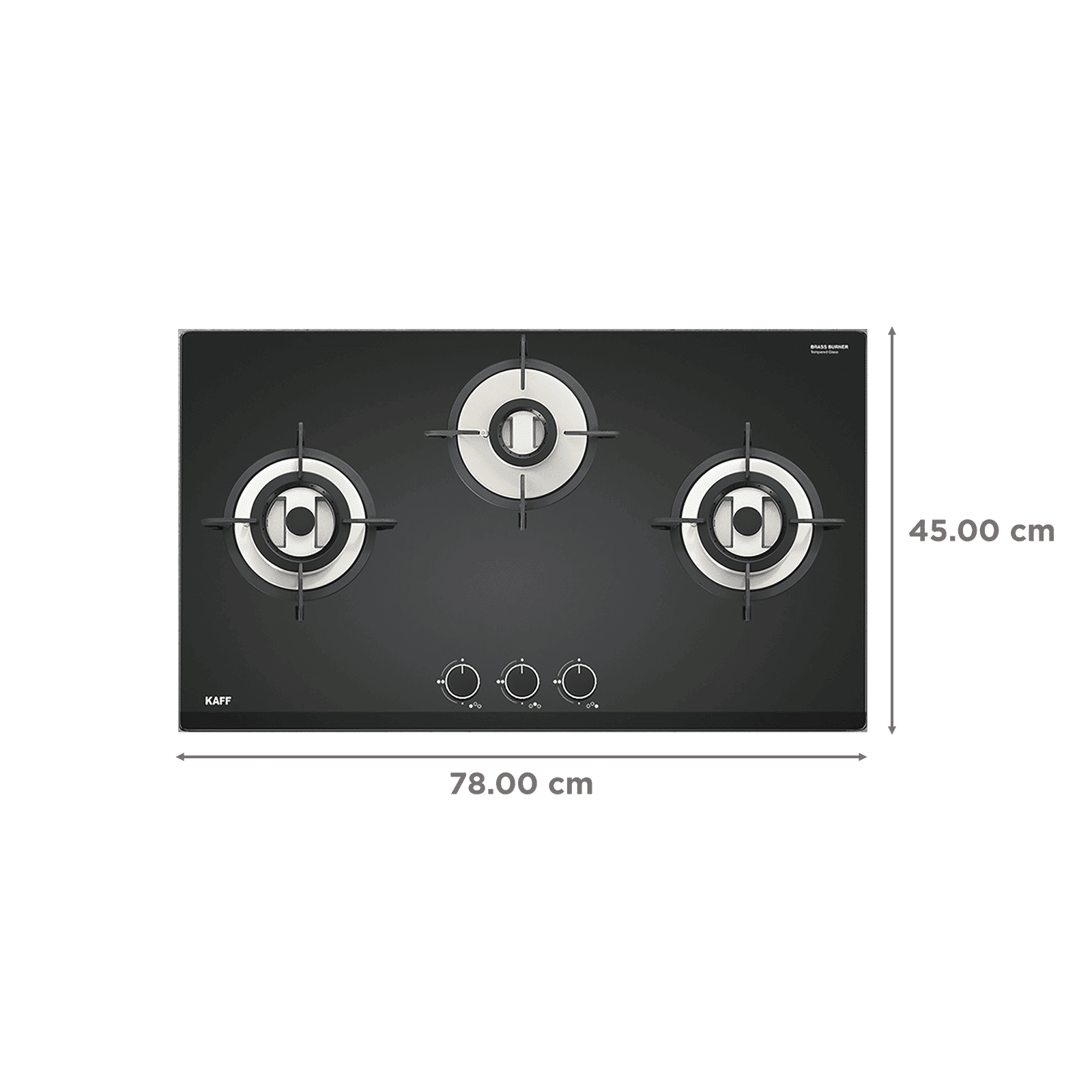 KAFF VRH 783 Tempered Glass Top 3 Burner Automatic Hob (Matte Enamelled Pan Support, Black) KAFF VRH 783 Tempered Glass Top 3 Burner Automatic Hob (Matte Enamelled Pan Support, Black)_2