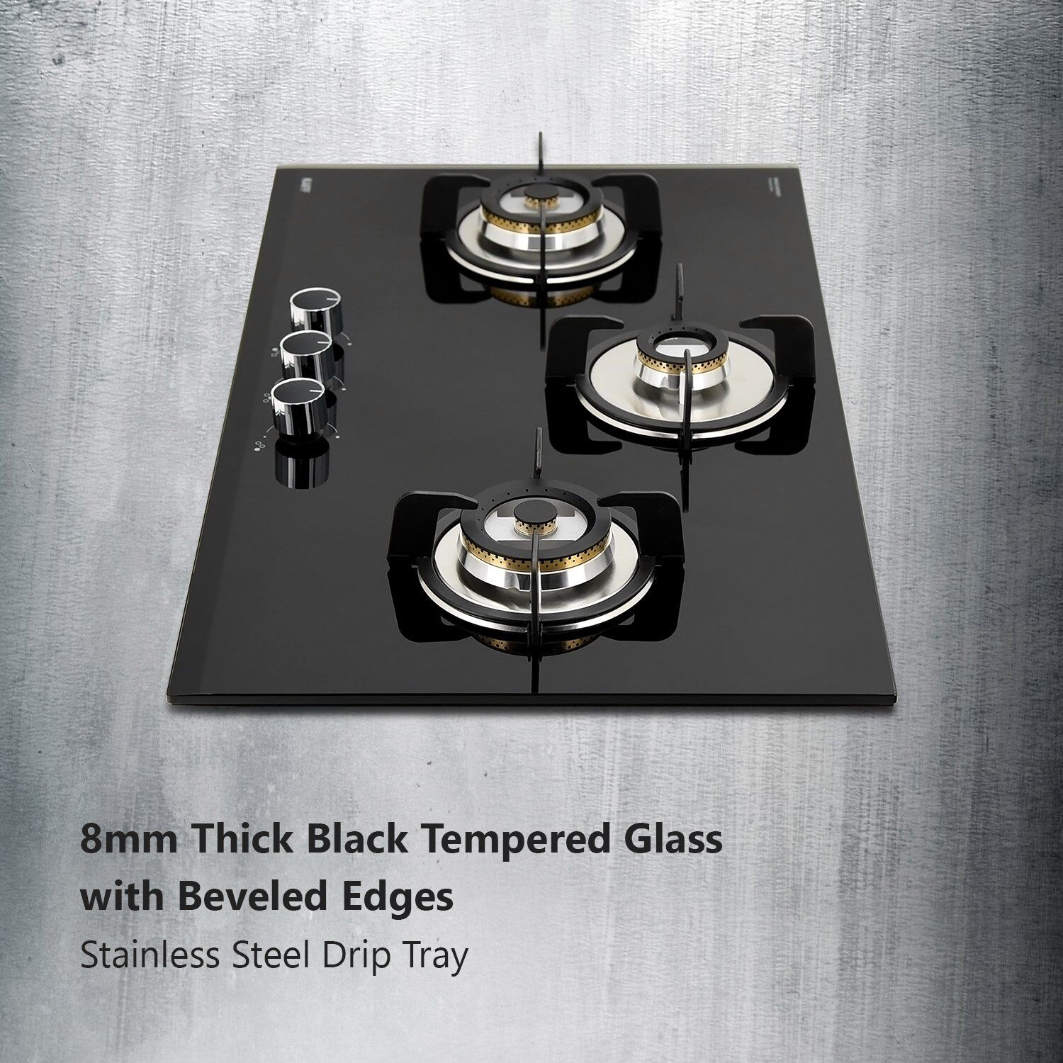 KAFF VRH 783 Tempered Glass Top 3 Burner Automatic Hob (Matte Enamelled Pan Support, Black) KAFF VRH 783 Tempered Glass Top 3 Burner Automatic Hob (Matte Enamelled Pan Support, Black)_8