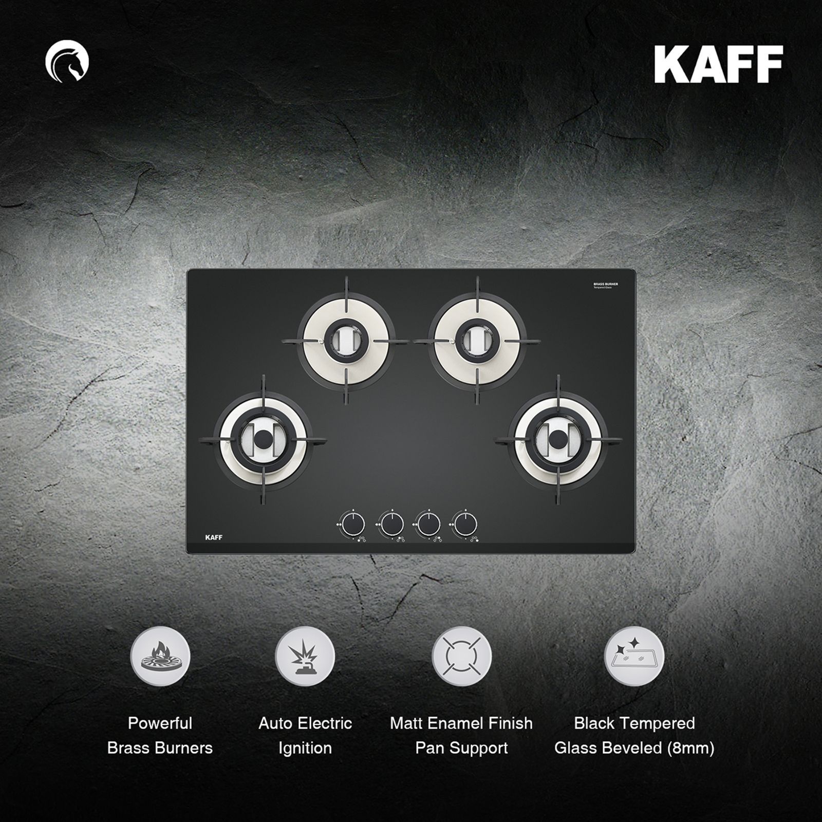 KAFF VRH 784 Tempered Glass Top 4 Burner Automatic Electric Hob (Matte Enamelled Pan Support, Black)_11