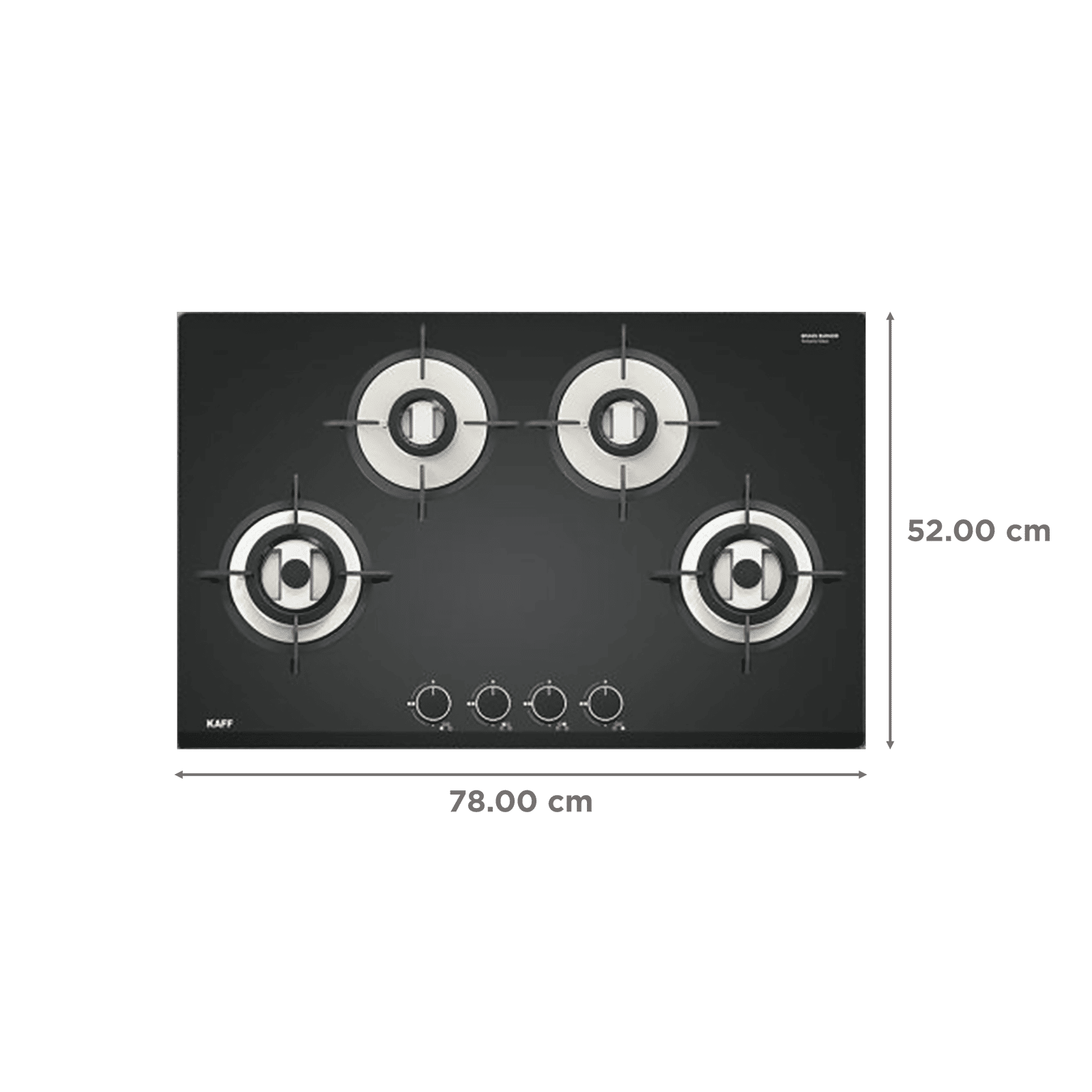 KAFF VRH 784 Tempered Glass Top 4 Burner Automatic Electric Hob (Matte Enamelled Pan Support, Black)_2