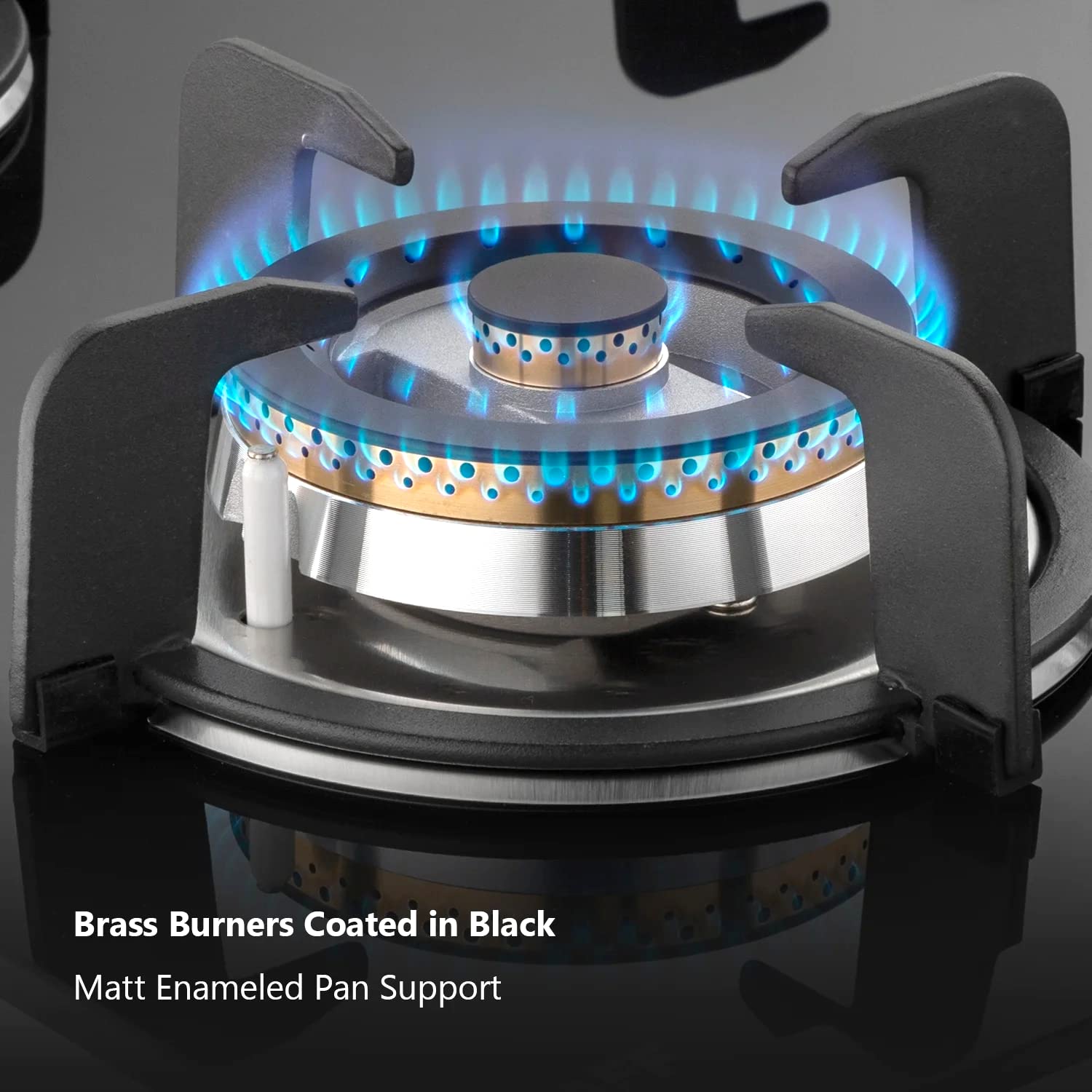 KAFF VRH 784 Tempered Glass Top 4 Burner Automatic Electric Hob (Matte Enamelled Pan Support, Black)_6