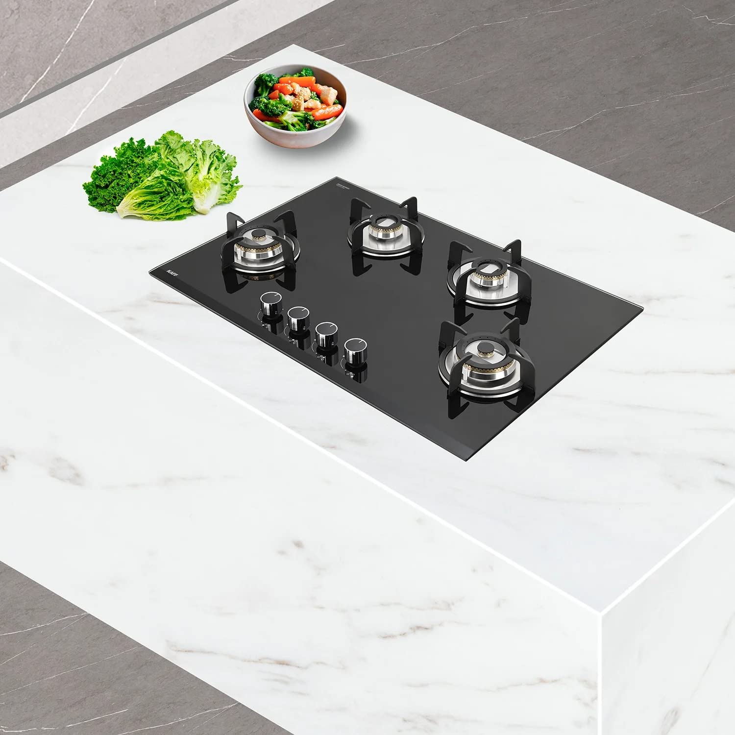 KAFF VRH 784 Tempered Glass Top 4 Burner Automatic Electric Hob (Matte Enamelled Pan Support, Black)_8