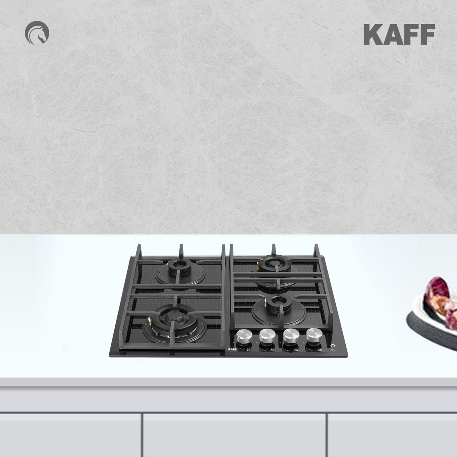 KAFF Novara Tempered Glass Top 4 Burner Automatic Electric Hob (Heavy Duty Cast Iron Pan Support, Black)_12