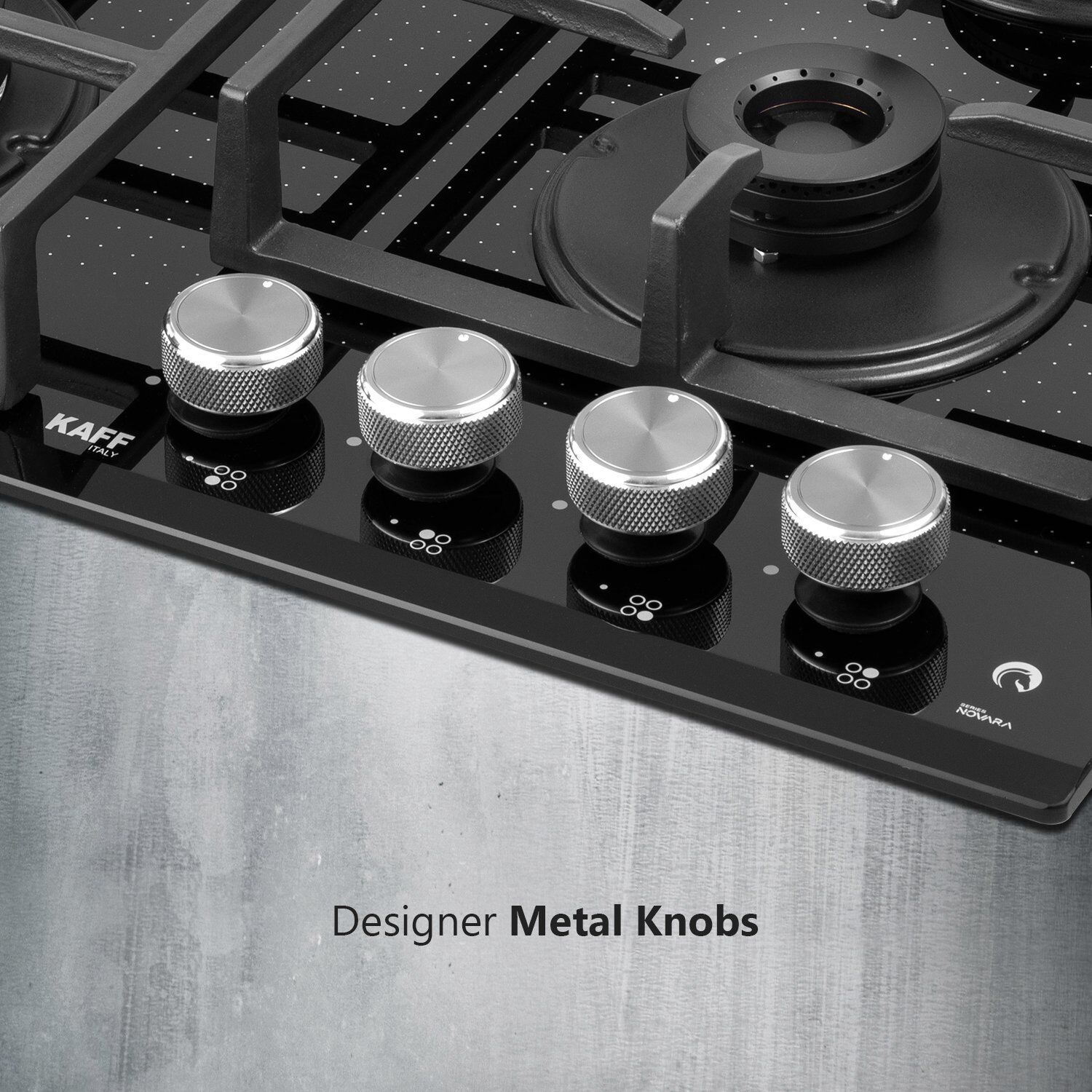 KAFF Novara Tempered Glass Top 4 Burner Automatic Electric Hob (Heavy Duty Cast Iron Pan Support, Black)_7