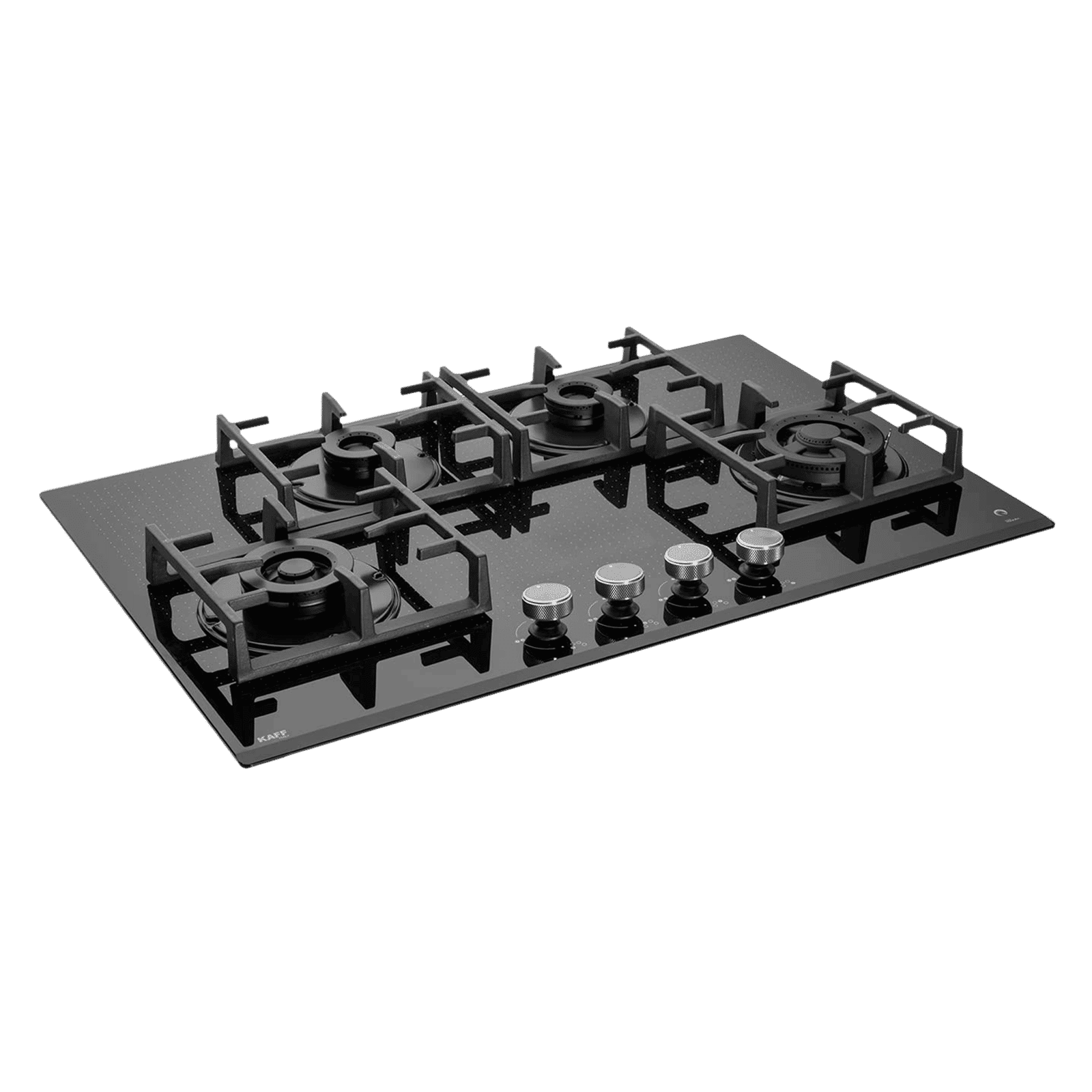 KAFF Novara Tempered Glass Top 4 Burner Automatic Electric Hob (Heavy Duty Cast Iron Pan Support, Black)_1