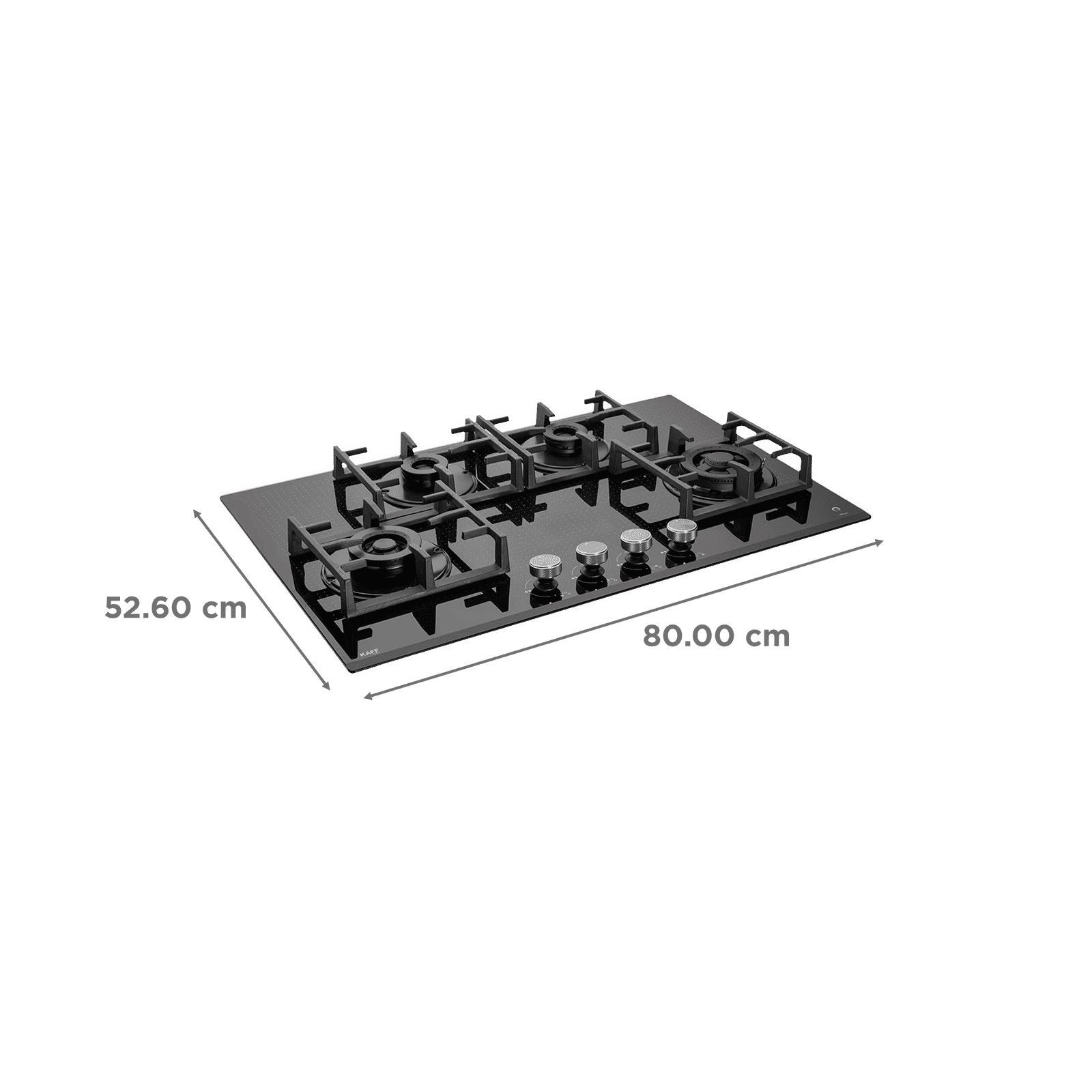 KAFF Novara Tempered Glass Top 4 Burner Automatic Electric Hob (Heavy Duty Cast Iron Pan Support, Black)_2