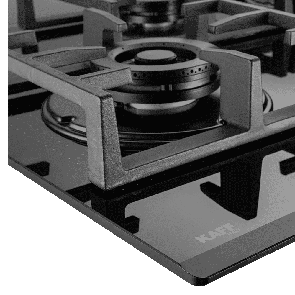 KAFF Novara Tempered Glass Top 4 Burner Automatic Electric Hob (Heavy Duty Cast Iron Pan Support, Black)_21