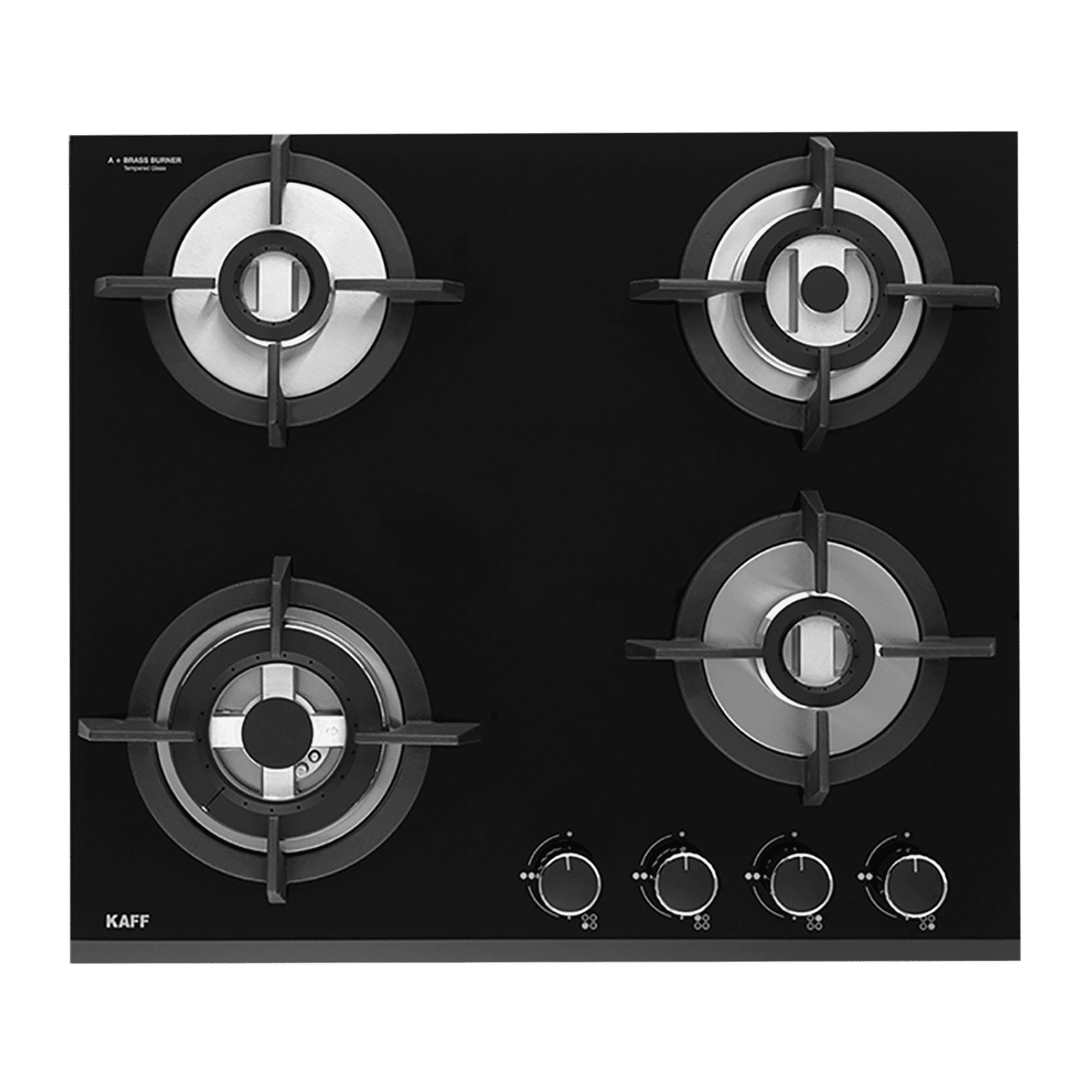 KAFF KH60 BR4 Tempered Glass Top 4 Burner Automatic Electric Hob (Heavy Duty Cast Iron Pan Support, Black) KAFF KH60 BR4 Tempered Glass Top 4 Burner Automatic Electric Hob (Heavy Duty Cast Iron Pan Support, Black)_1