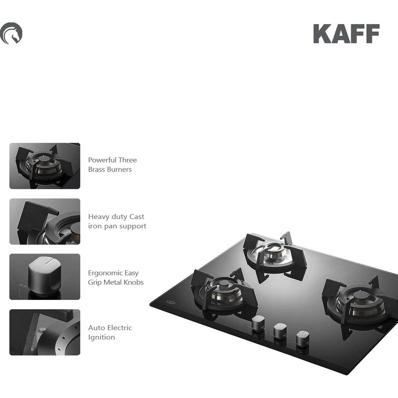 KAFF KH 60 BR 31 Tempered Glass Top 3 Burner Automatic Electric Hob (Heavy Duty Cast Iron Pan Support, Black)_13