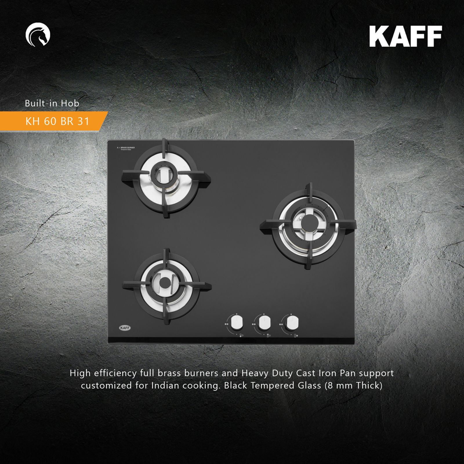 KAFF KH 60 BR 31 Tempered Glass Top 3 Burner Automatic Electric Hob (Heavy Duty Cast Iron Pan Support, Black)_16