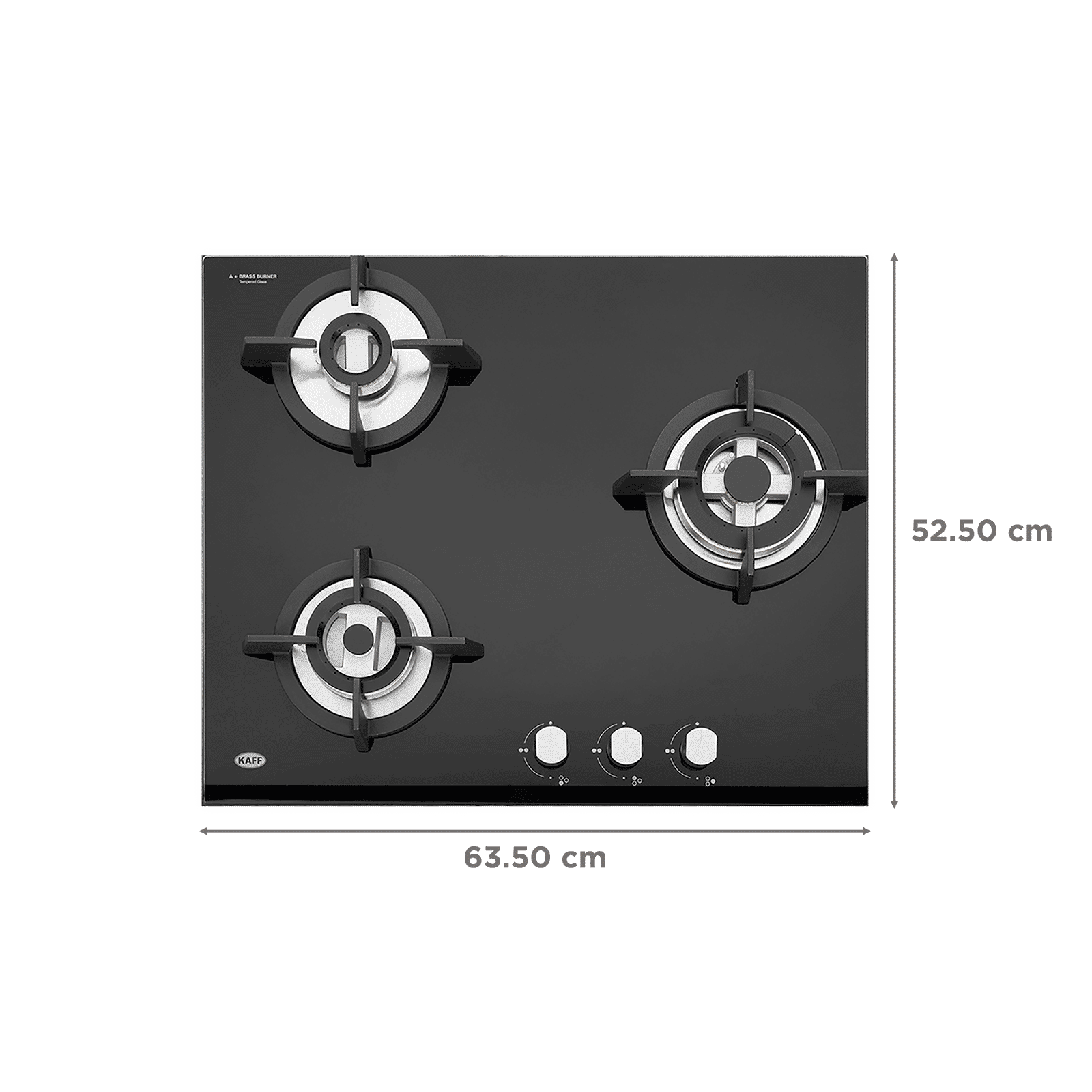 KAFF KH 60 BR 31 Tempered Glass Top 3 Burner Automatic Electric Hob (Heavy Duty Cast Iron Pan Support, Black)_2