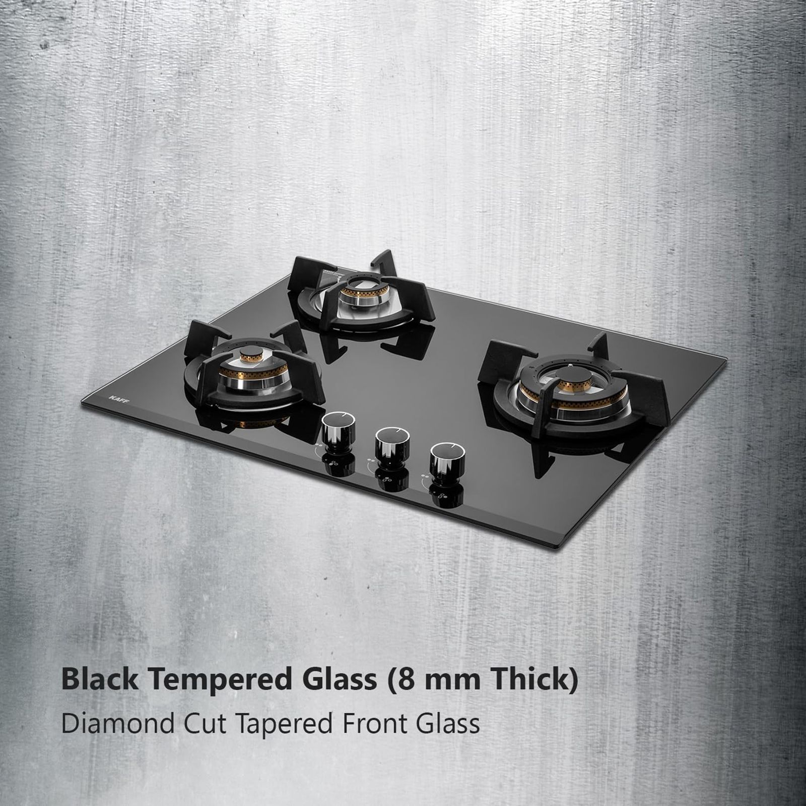 KAFF KH 60 BR 31 Tempered Glass Top 3 Burner Automatic Electric Hob (Heavy Duty Cast Iron Pan Support, Black)_4