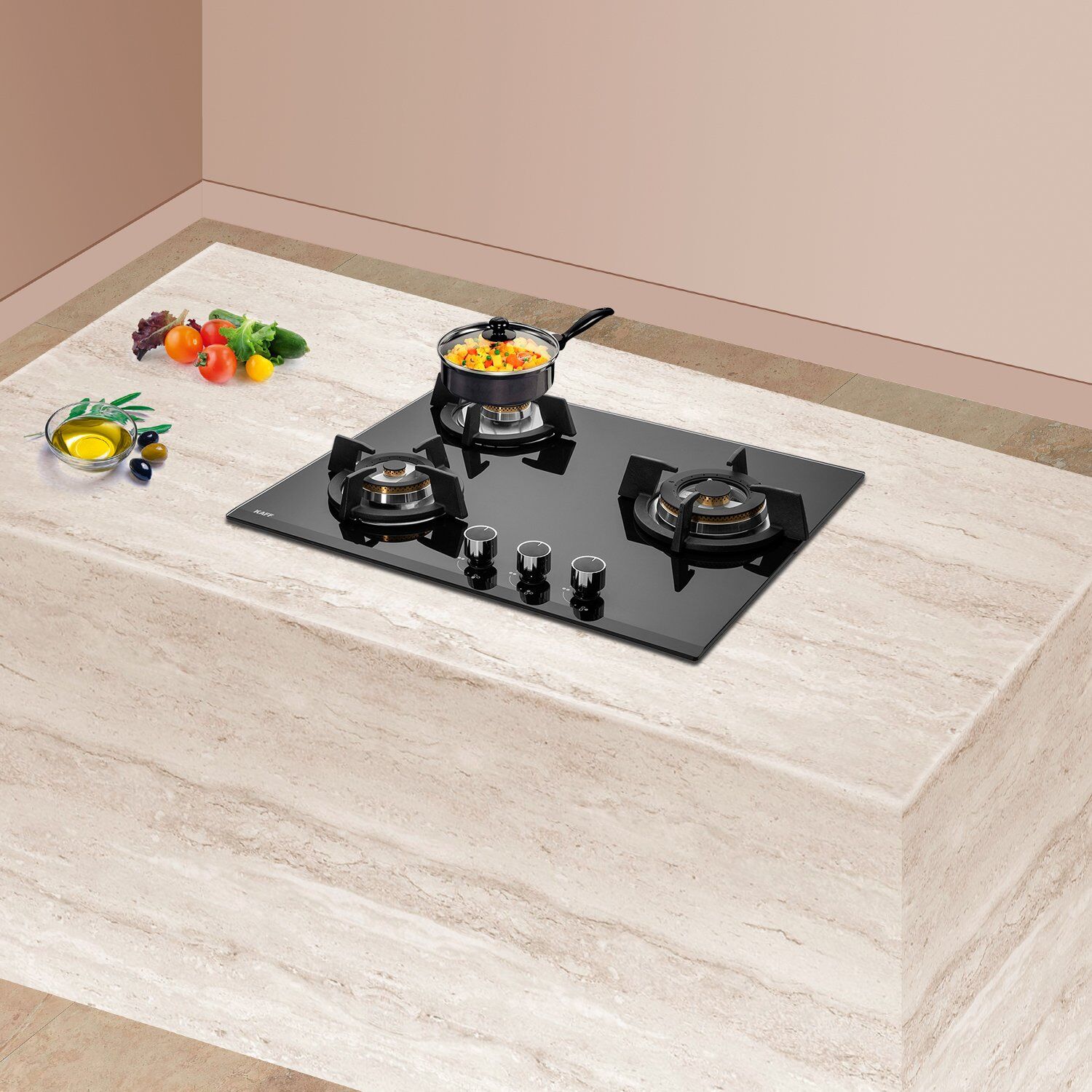 KAFF KH 60 BR 31 Tempered Glass Top 3 Burner Automatic Electric Hob (Heavy Duty Cast Iron Pan Support, Black)_10