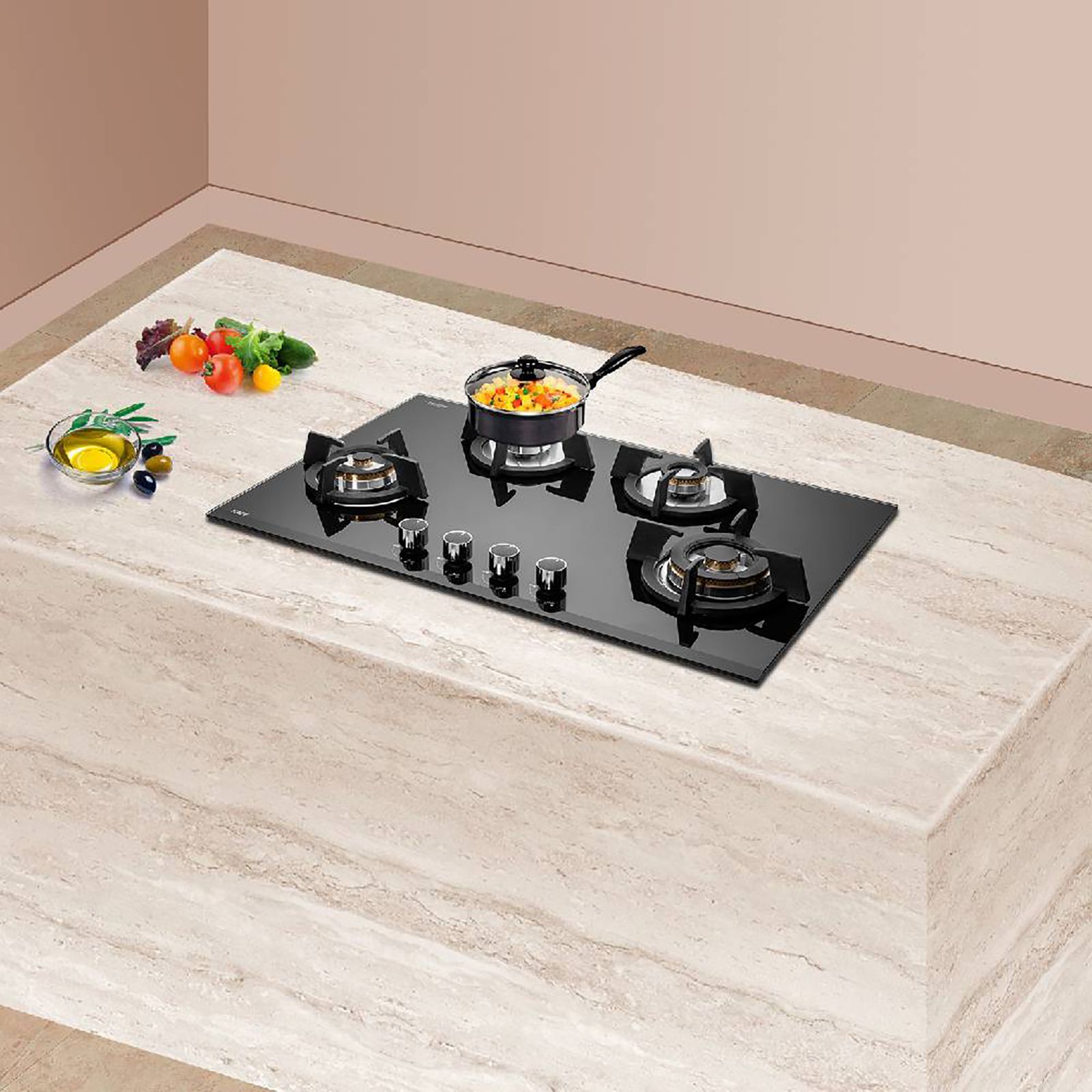 KAFF KH 78 BR 47 Tempered Glass Top 4 Burner Automatic Electric Hob (Heavy Duty Cast Iron Pan Support, Black)_12