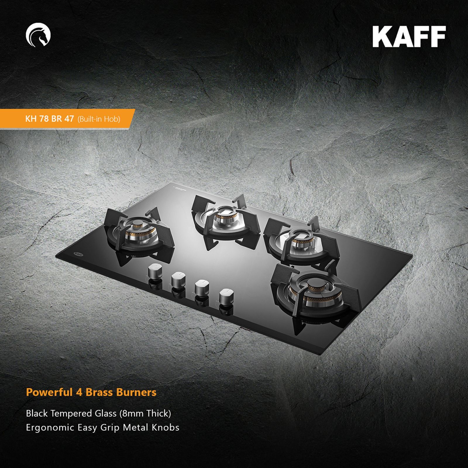 KAFF KH 78 BR 47 Tempered Glass Top 4 Burner Automatic Electric Hob (Heavy Duty Cast Iron Pan Support, Black)_7