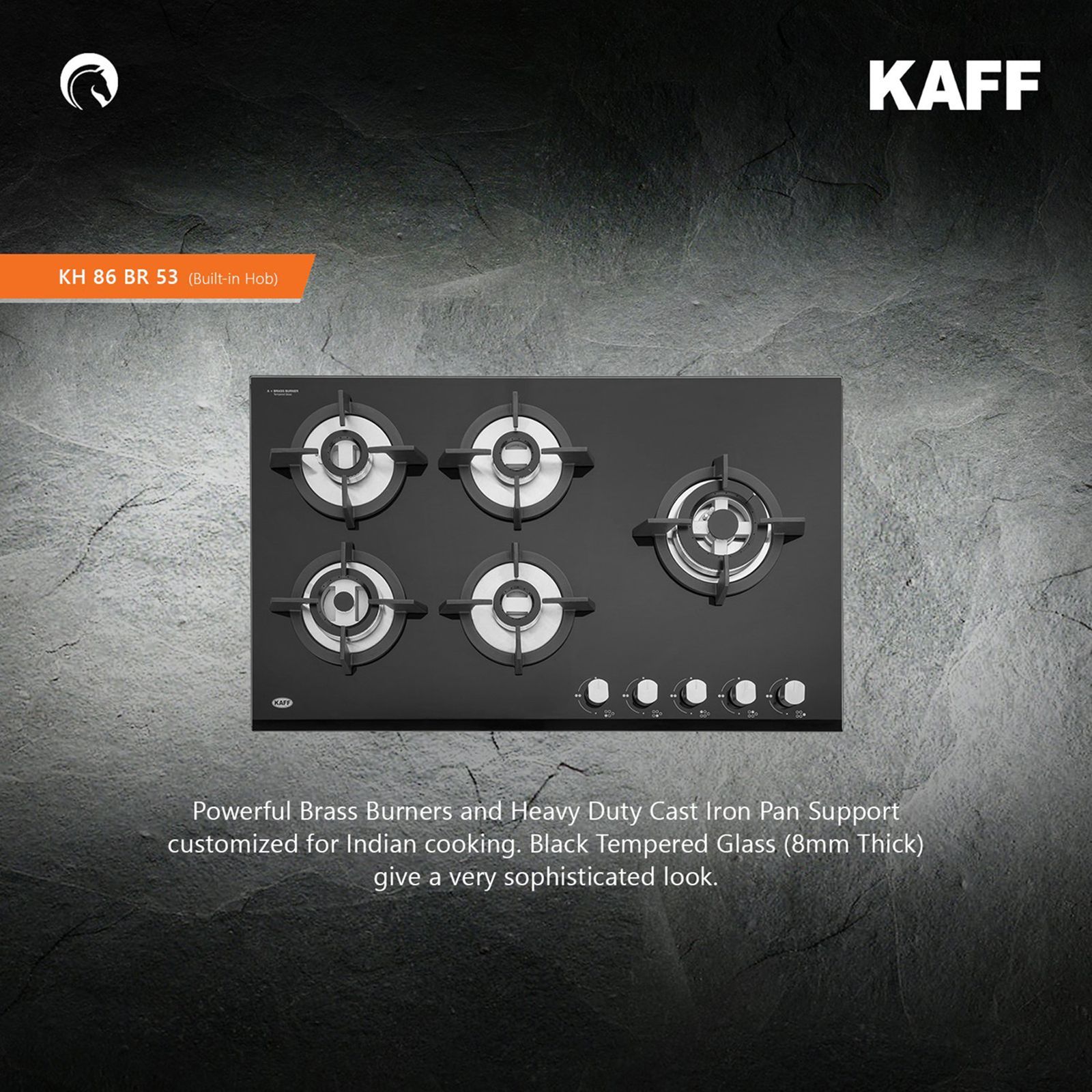KAFF KH 86 BR 53 Tempered Glass Top 5 Burner Automatic Electric Hob (Heavy Duty Cast Iron Pan Support, Black)_17