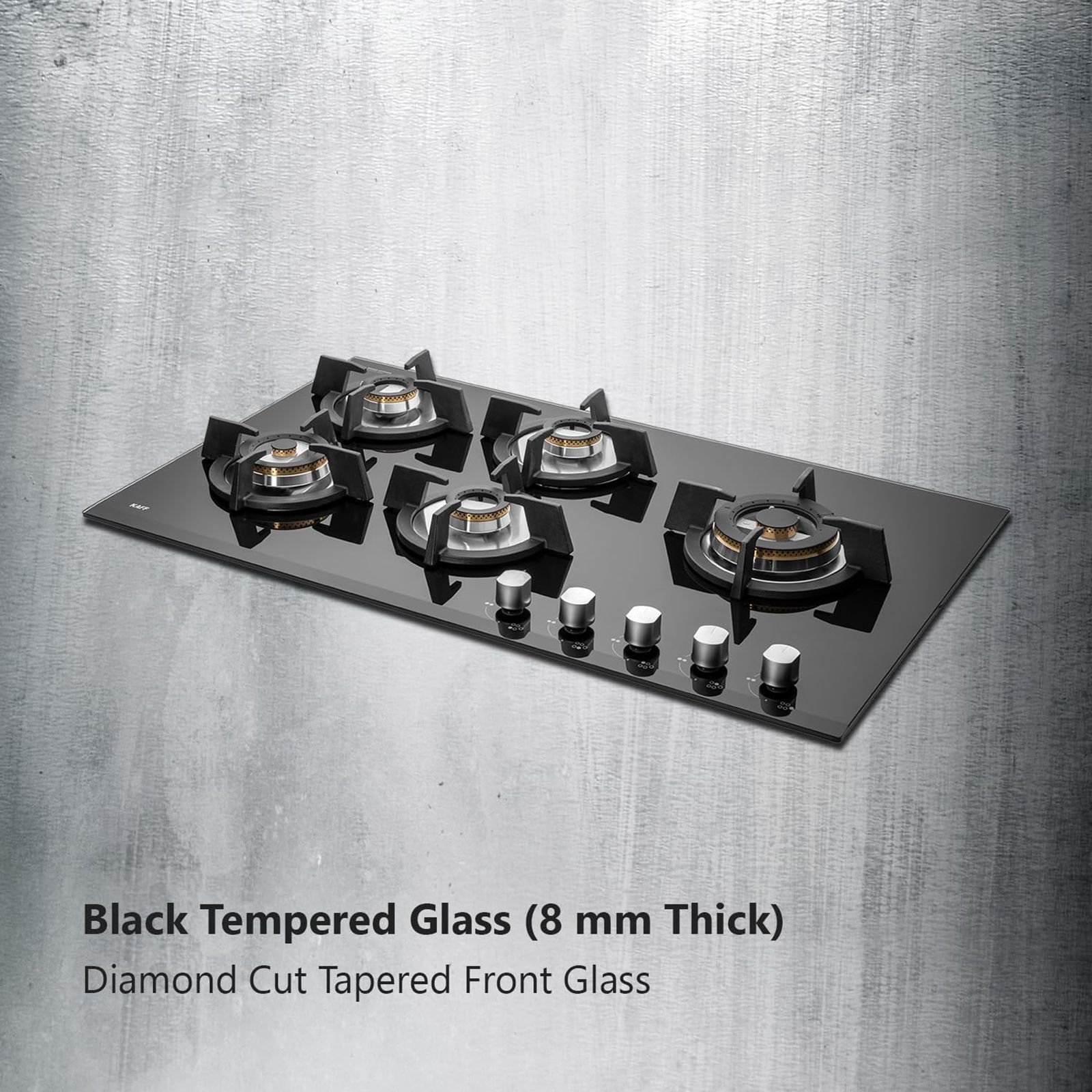 KAFF KH 86 BR 53 Tempered Glass Top 5 Burner Automatic Electric Hob (Heavy Duty Cast Iron Pan Support, Black)_18