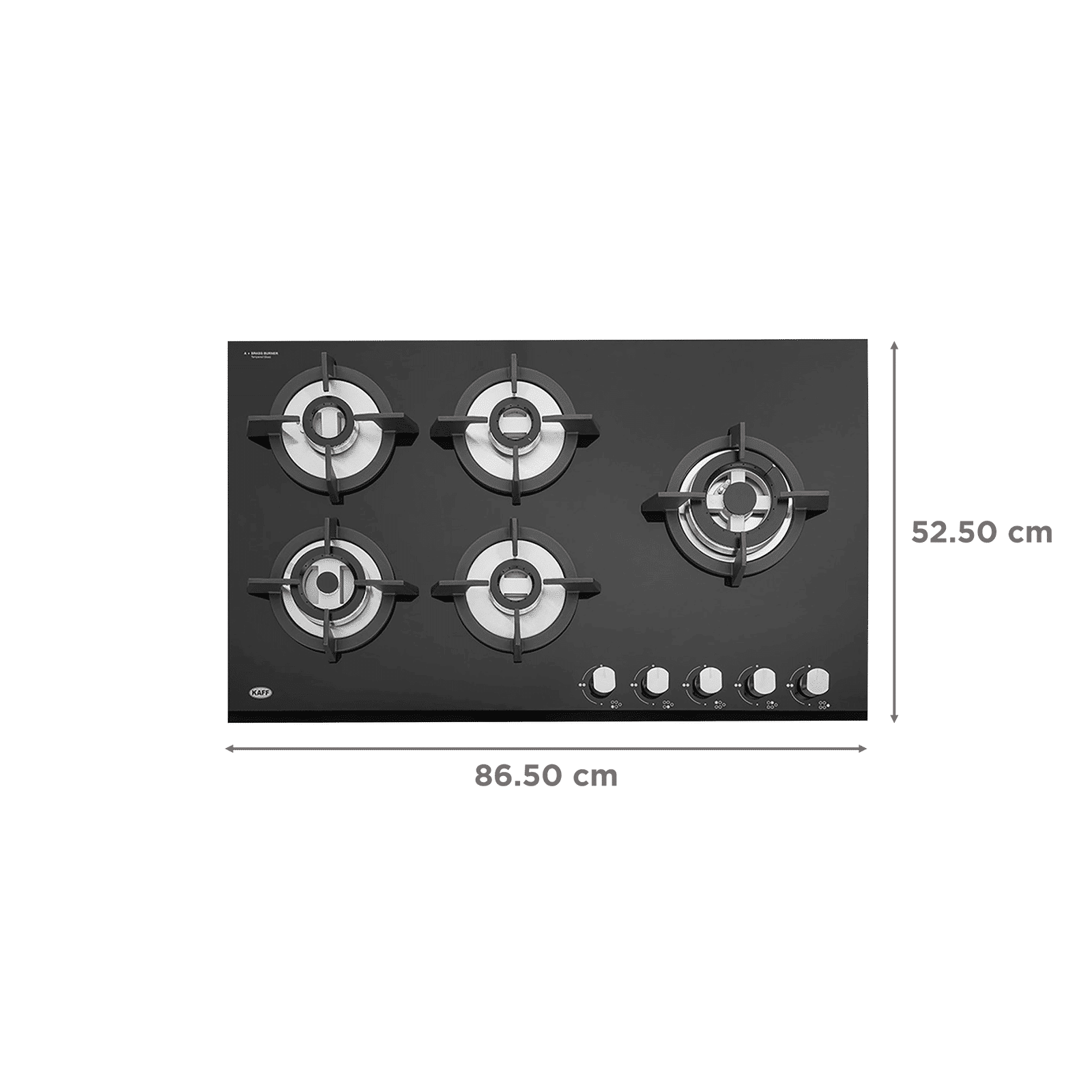 KAFF KH 86 BR 53 Tempered Glass Top 5 Burner Automatic Electric Hob (Heavy Duty Cast Iron Pan Support, Black)_2