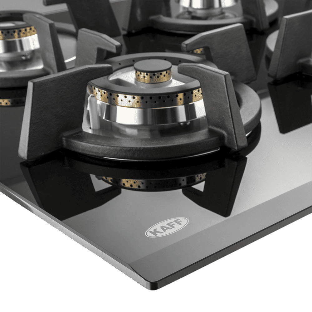 KAFF KH 86 BR 53 Tempered Glass Top 5 Burner Automatic Electric Hob (Heavy Duty Cast Iron Pan Support, Black)_4