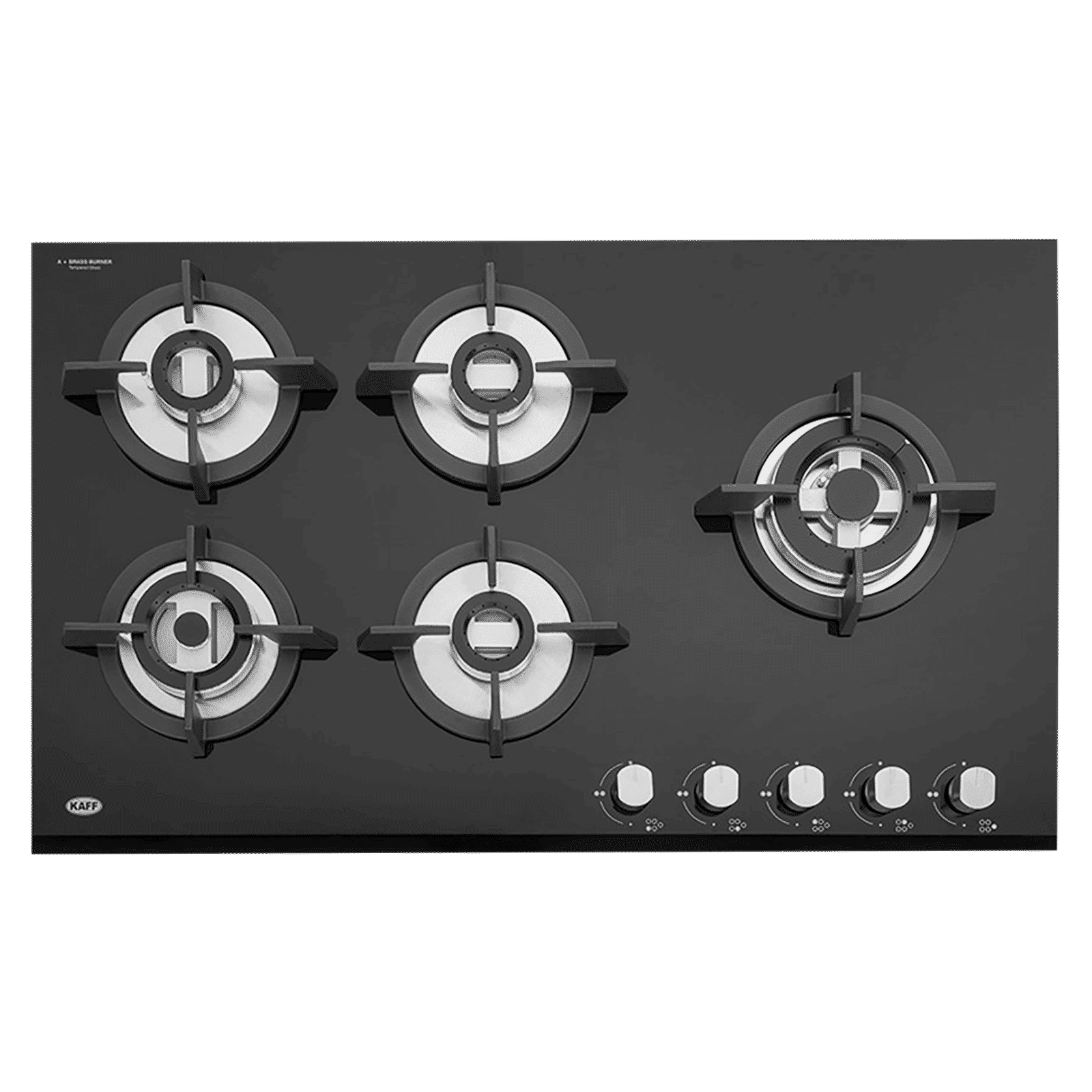 KAFF KH 86 BR 53 Tempered Glass Top 5 Burner Automatic Electric Hob (Heavy Duty Cast Iron Pan Support, Black)_6