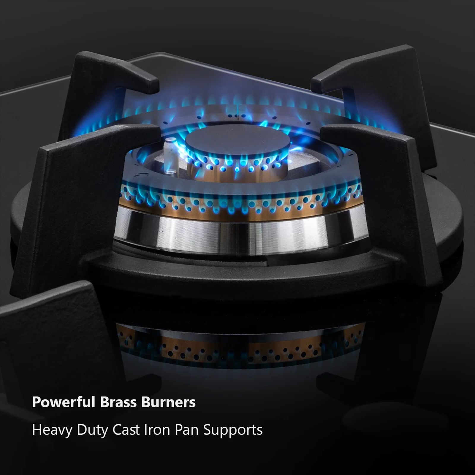 KAFF KH 86 BR 53 Tempered Glass Top 5 Burner Automatic Electric Hob (Heavy Duty Cast Iron Pan Support, Black)_8