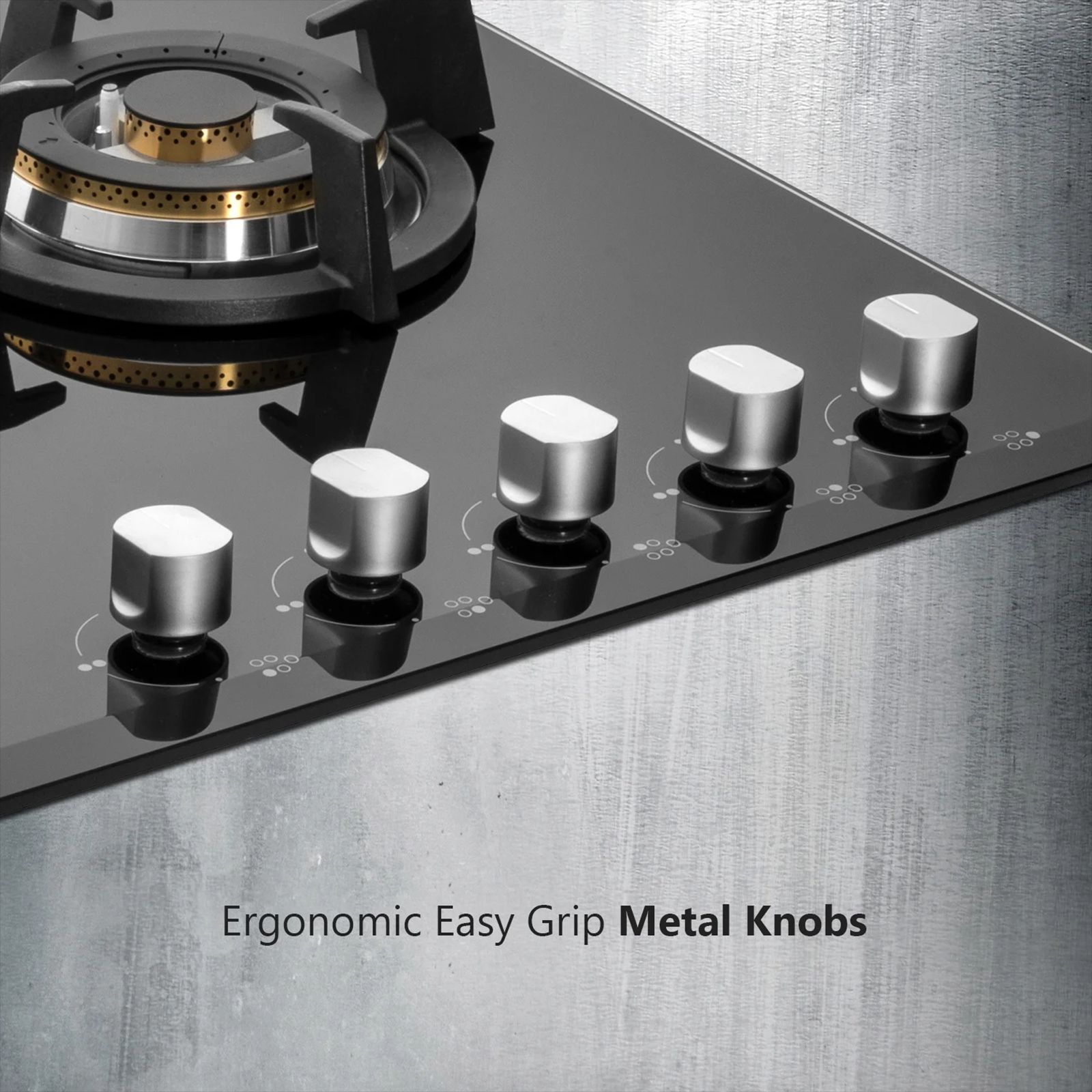 KAFF KH 86 BR 53 Tempered Glass Top 5 Burner Automatic Electric Hob (Heavy Duty Cast Iron Pan Support, Black)_9