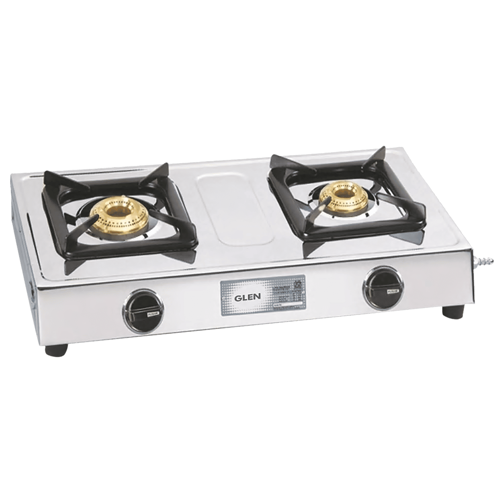 Glen 1020 SS BB 2 Burner Manual Gas Stove (Straight Nozzle, Silver)_1